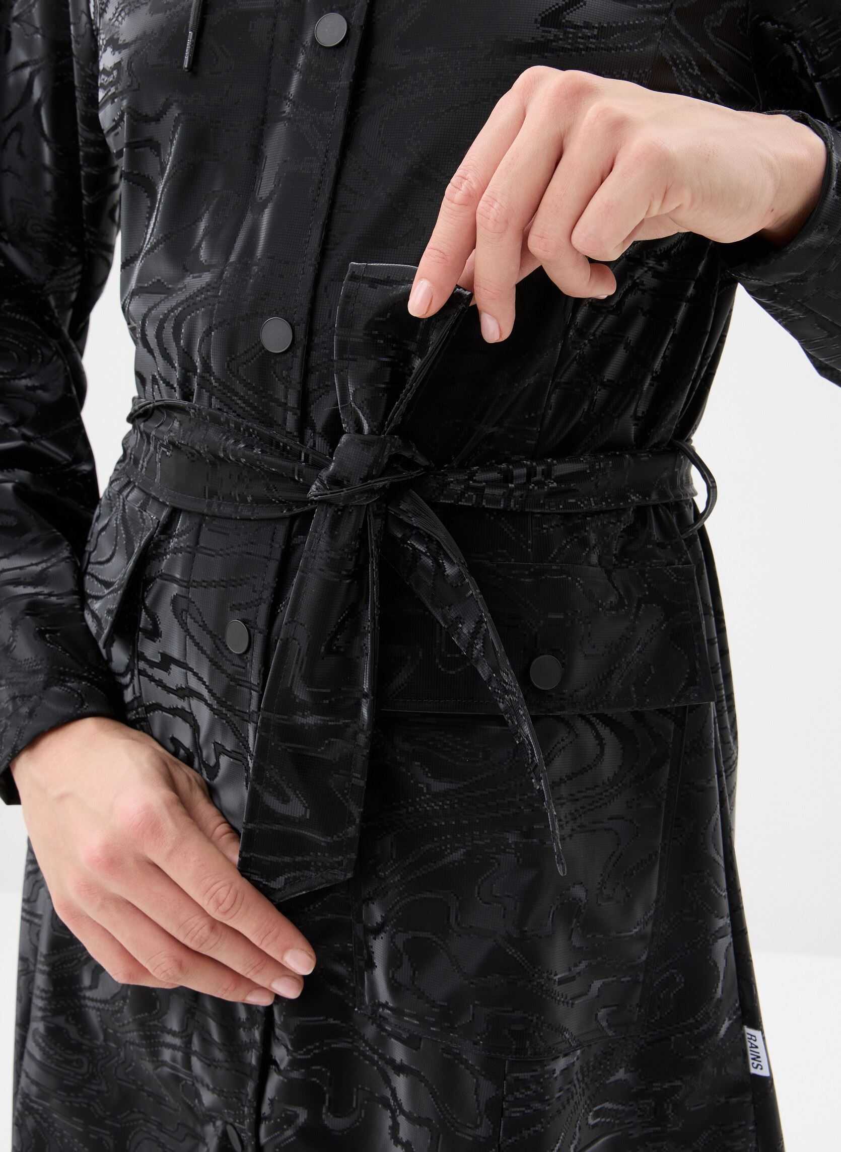Vestes imperméable Curve Long Jacket W3 femme noir Rains Vestes imperméable Curve Long Jacket W3 femme noir AMP