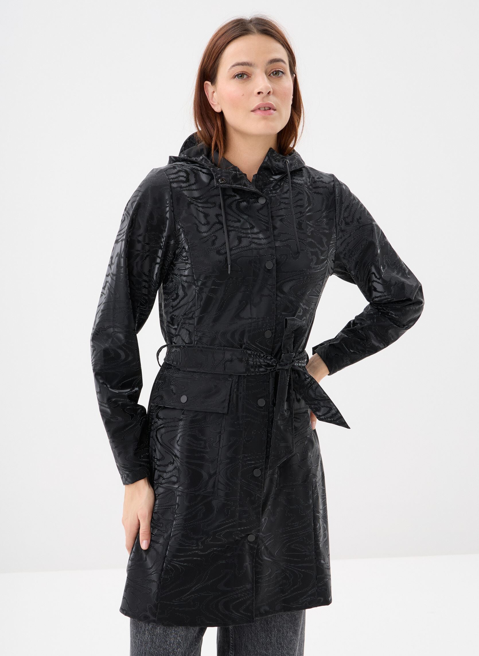 Vestes imperméable Curve Long Jacket W3 femme noir Rains Vestes imperméable Curve Long Jacket W3 femme noir AMP
