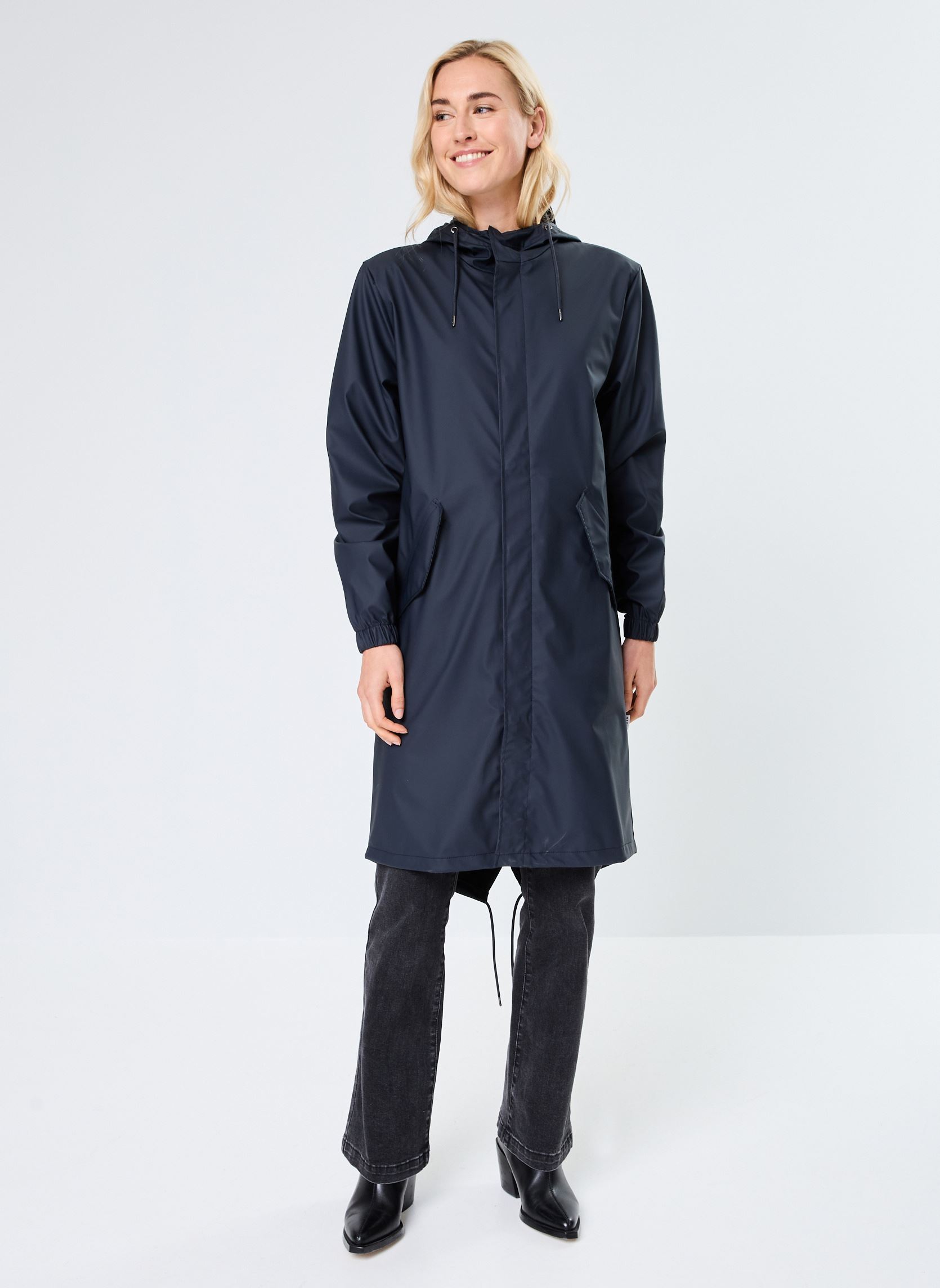 Regenjacken Fishtail Parka W3 - Unisexe blau Rains Regenjacken Fishtail Parka W3 - Unisexe blau Navy