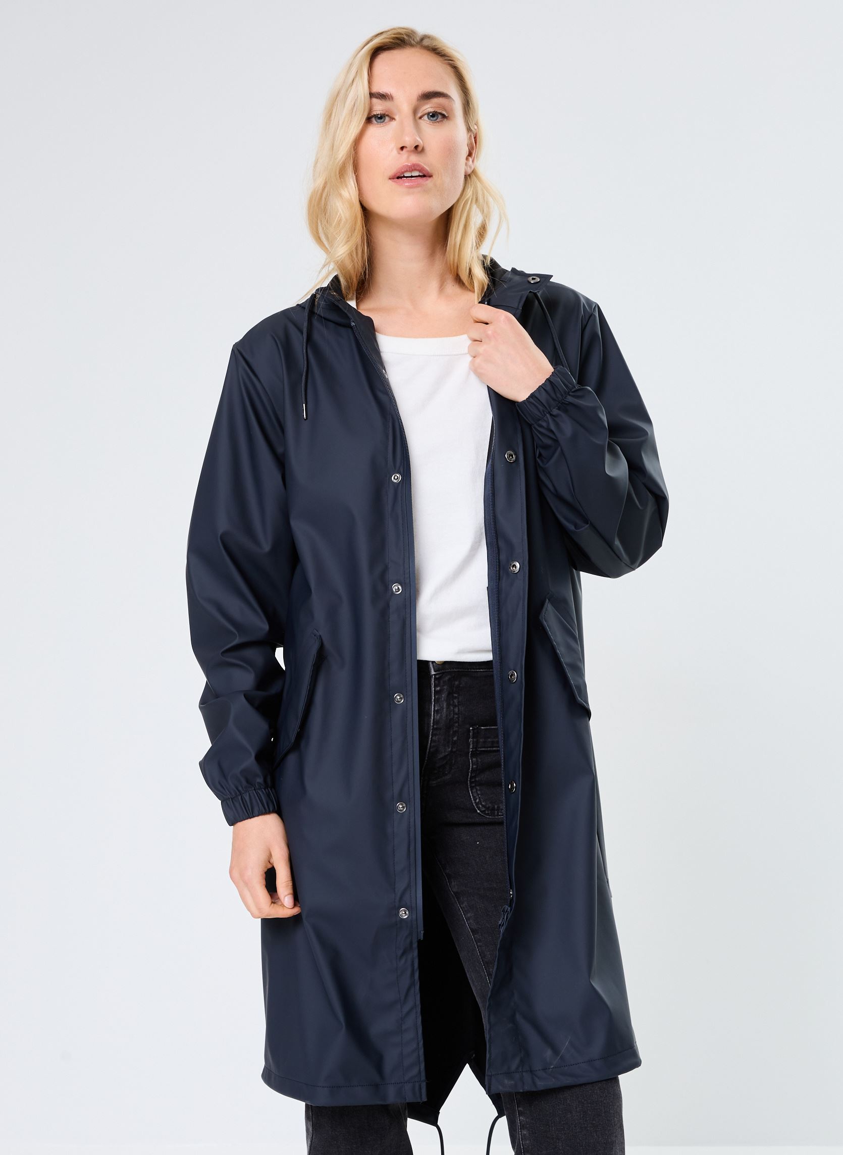 Regenjacken Fishtail Parka W3 - Unisexe blau Rains Regenjacken Fishtail Parka W3 - Unisexe blau Navy