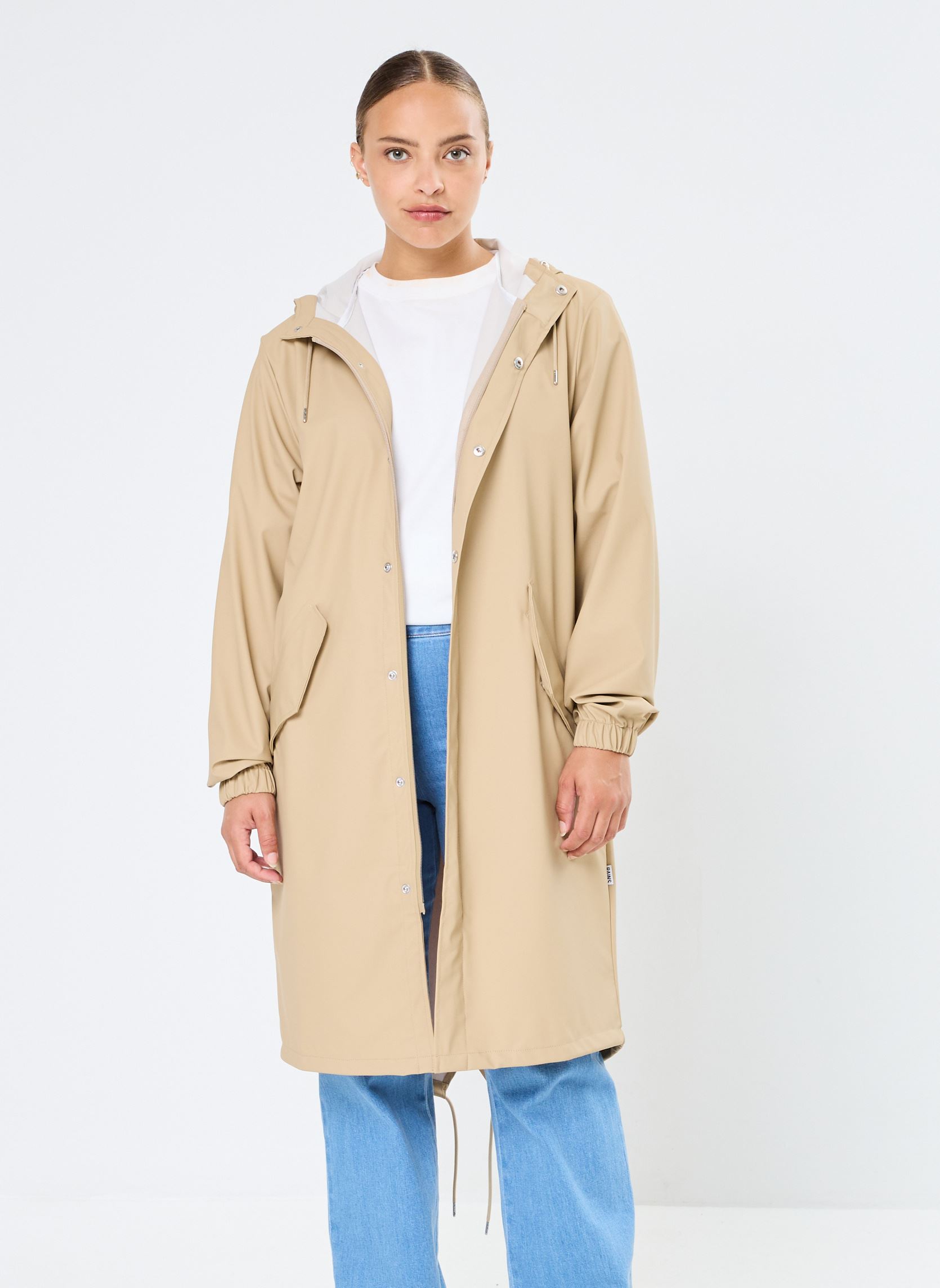 Regenjacken Fishtail Parka W3 - Unisexe beige Rains Regenjacken Fishtail Parka W3 - Unisexe beige Sand