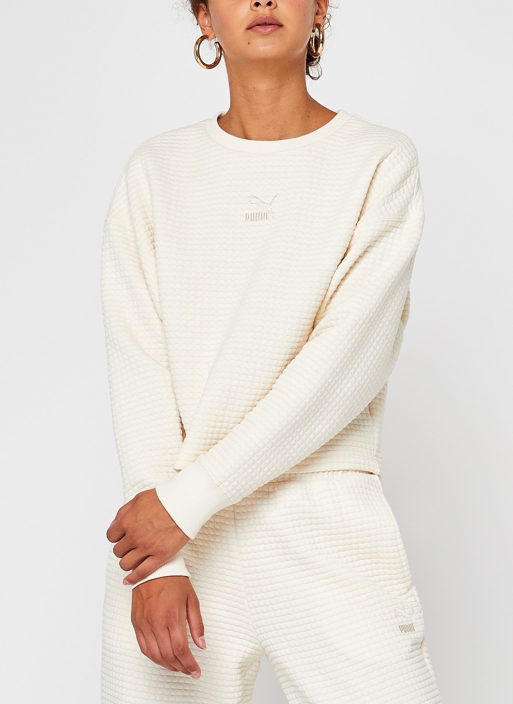 Truien Classics Quilted Crew dames beige Puma Truien Classics Quilted Crew dames beige 535694-99
