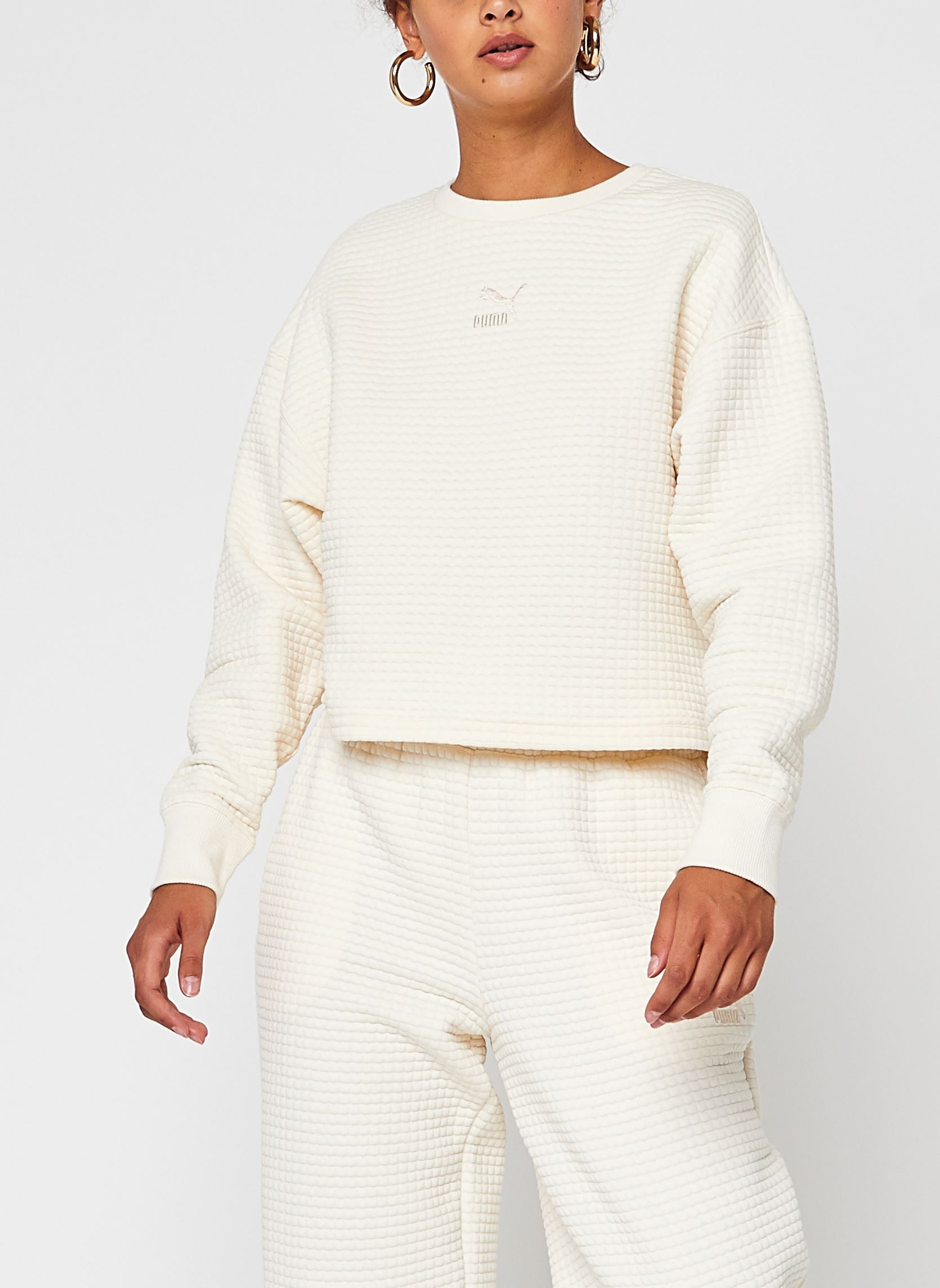 Truien Classics Quilted Crew dames beige Puma Truien Classics Quilted Crew dames beige 535694-99