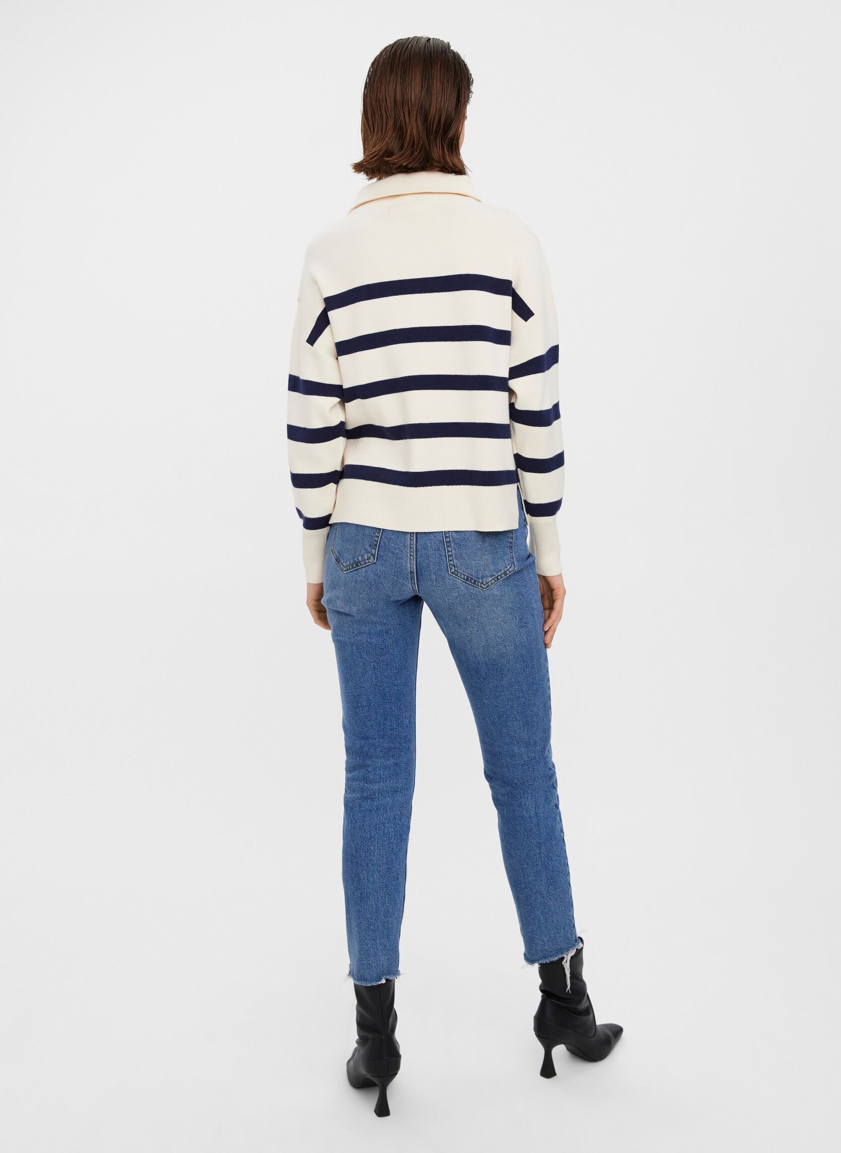 Pullover Vmsaba Stripe Ls Highneck Blouse Ga Noos damen weiß Vero Moda Pullover Vmsaba Stripe Ls Highneck Blouse Ga Noos damen weiß Birch Black