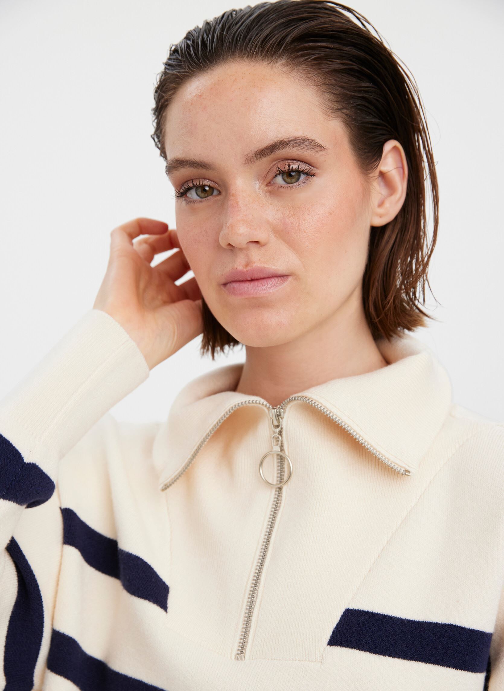 Pullover Vmsaba Stripe Ls Highneck Blouse Ga Noos damen weiß Vero Moda Pullover Vmsaba Stripe Ls Highneck Blouse Ga Noos damen weiß Birch Black