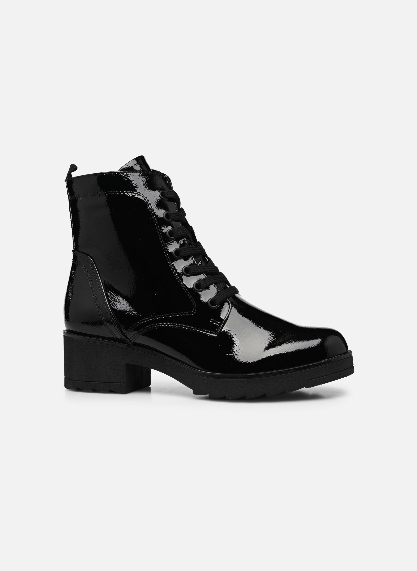 Geschnürte Stiefeletten 25262-29 damen schwarz Marco Tozzi Geschnürte Stiefeletten 25262-29 damen schwarz BLACK PATENT