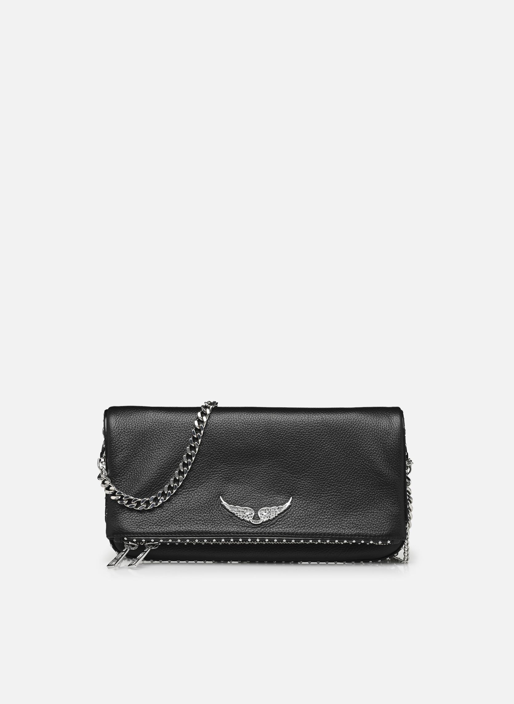 Umhängetaschen Rock Grained Leather + Studs damen schwarz Zadig & Voltaire Umhängetaschen Rock Grained Leather + Studs damen schwarz NOIR