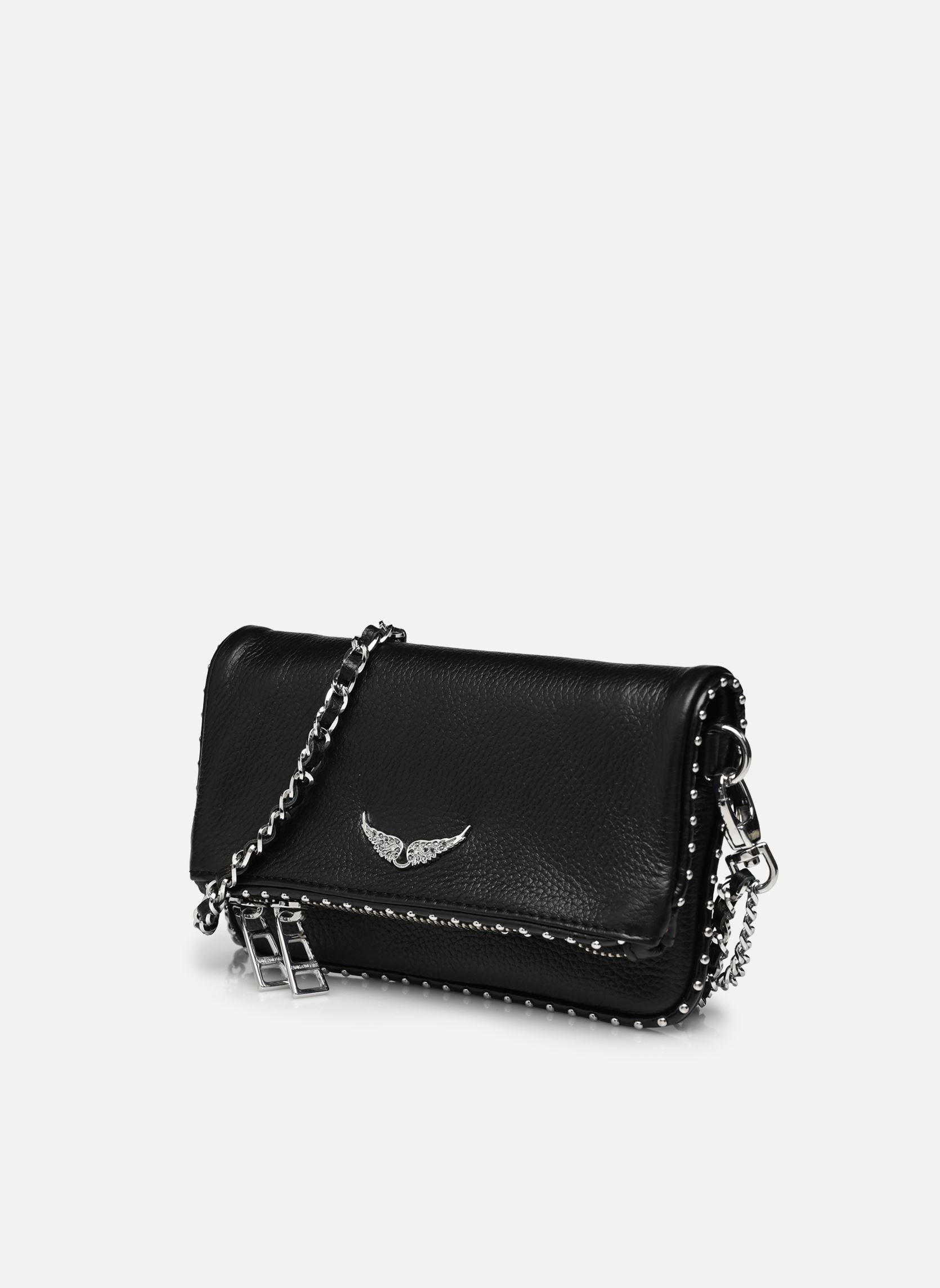 Sacs bandoulière Rock Nano Grained Leather + St femme noir Zadig & Voltaire Sacs bandoulière Rock Nano Grained Leather + St femme noir NOIR