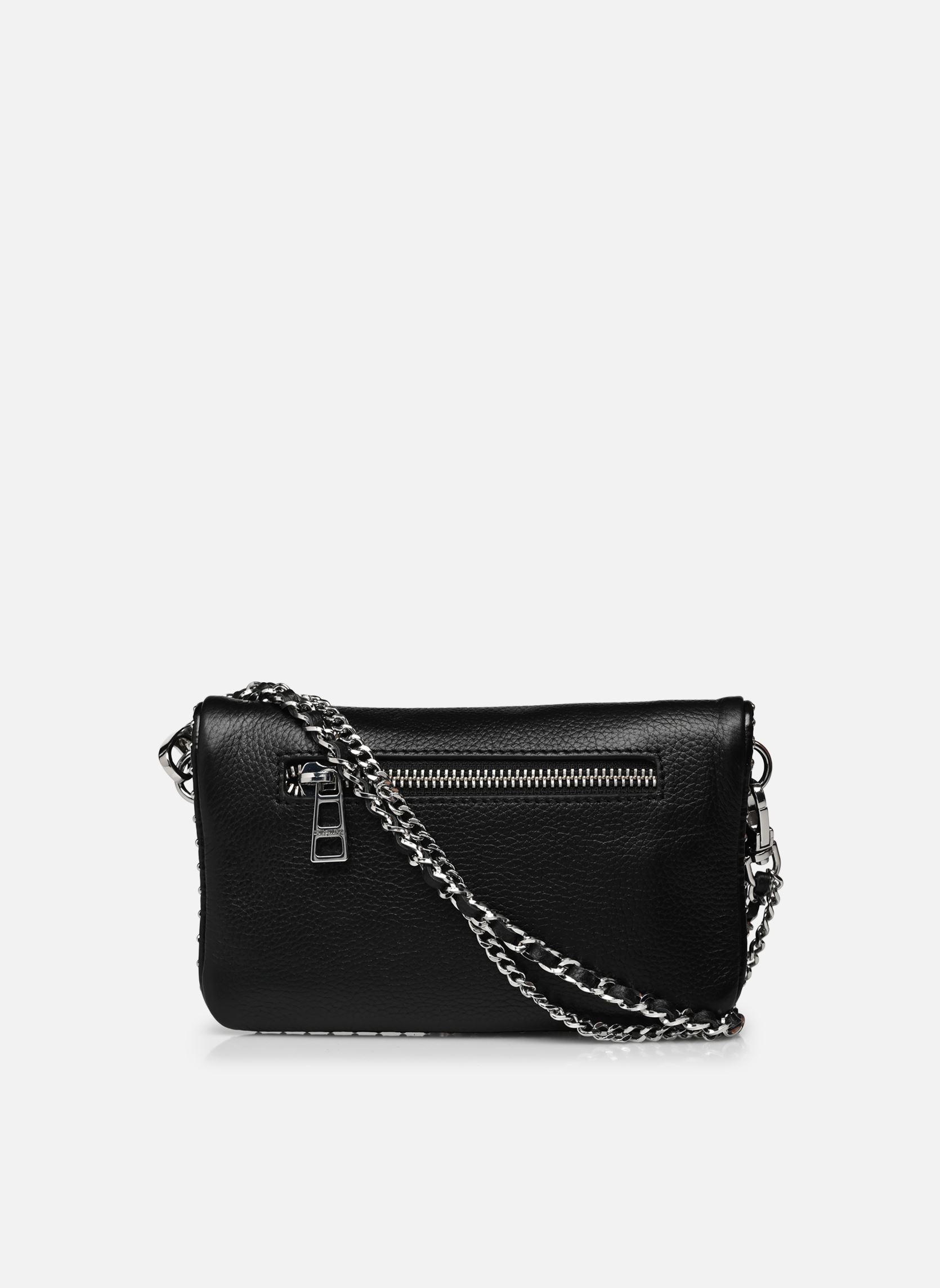 Sacs bandoulière Rock Nano Grained Leather + St femme noir Zadig & Voltaire Sacs bandoulière Rock Nano Grained Leather + St femme noir NOIR