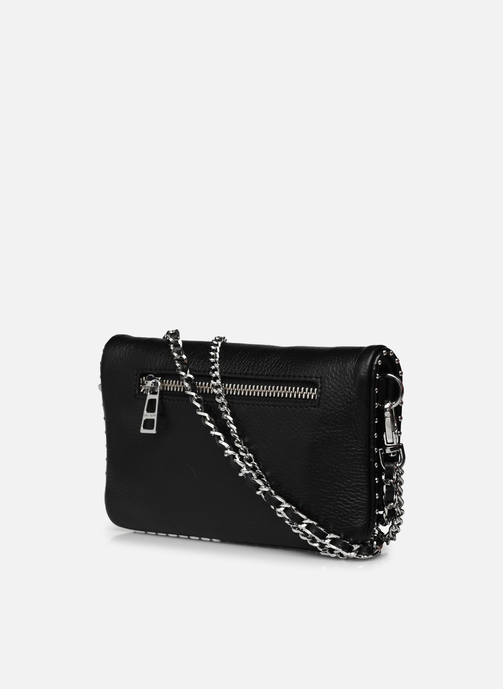 Sacs bandoulière Rock Nano Grained Leather + St femme noir Zadig & Voltaire Sacs bandoulière Rock Nano Grained Leather + St femme noir NOIR