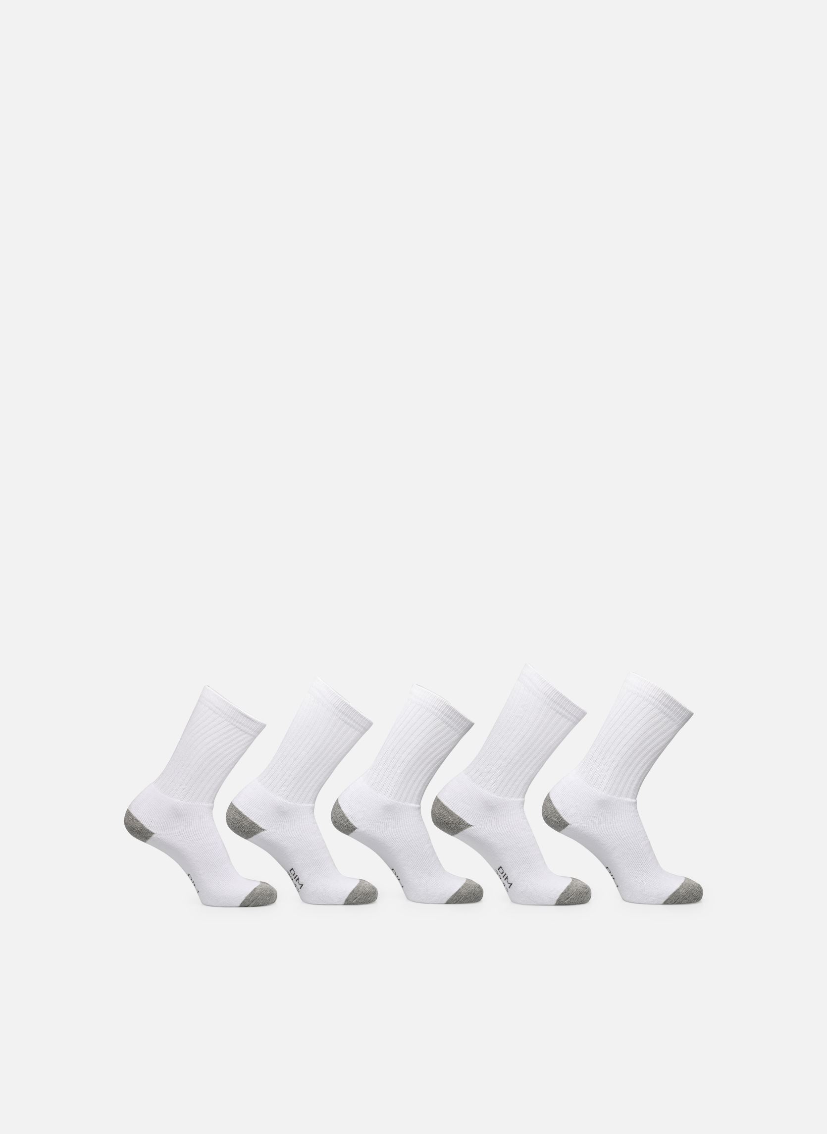 Chaussettes Ecodim Chaussettes Sport x5 homme blanc Dim Chaussettes Ecodim Chaussettes Sport x5 homme blanc BLANC TALON POINTE GRIS CHINÉ