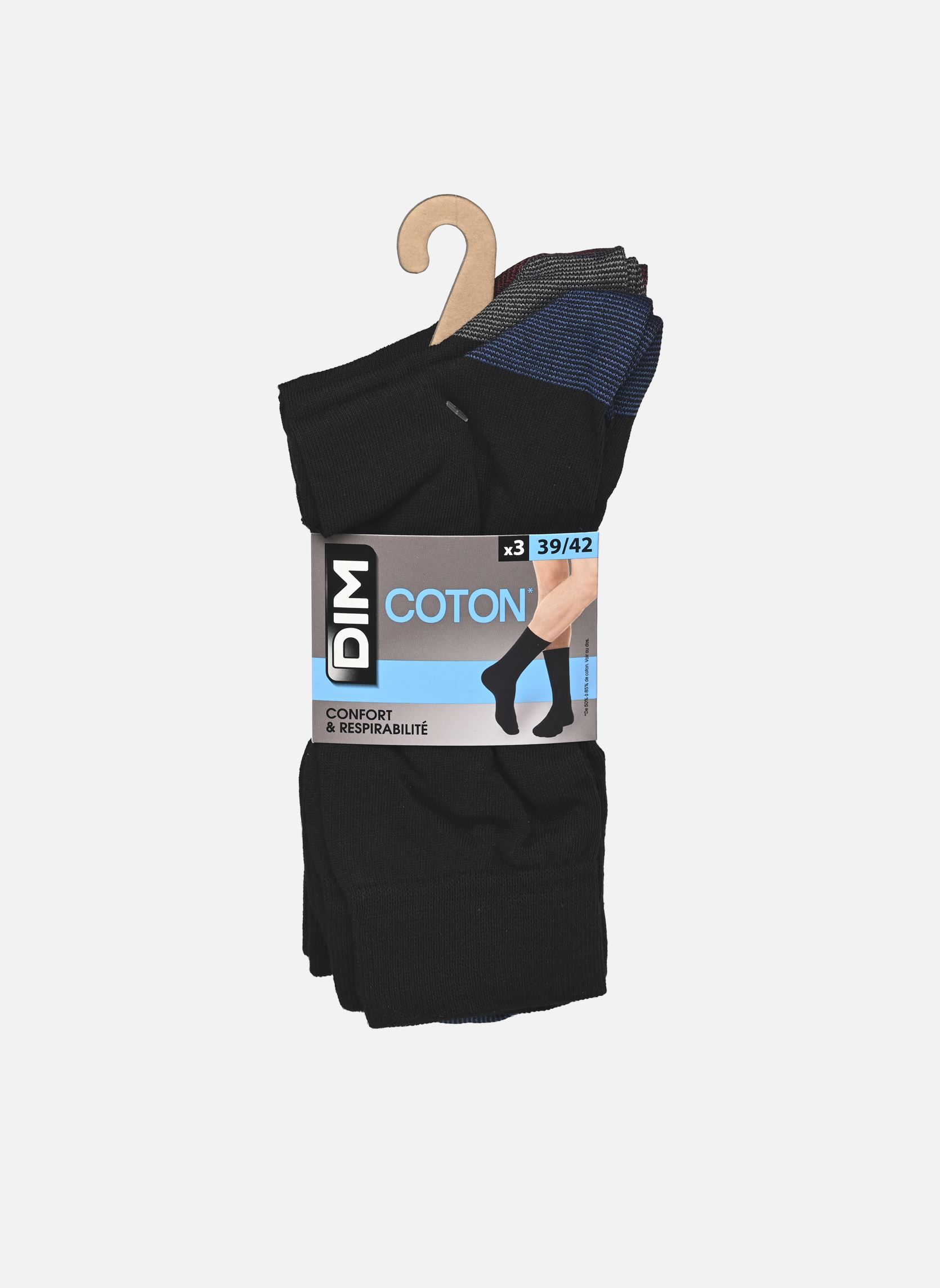 Chaussettes DIM MC COTON MIX AND MATCH PACK X3 39 /