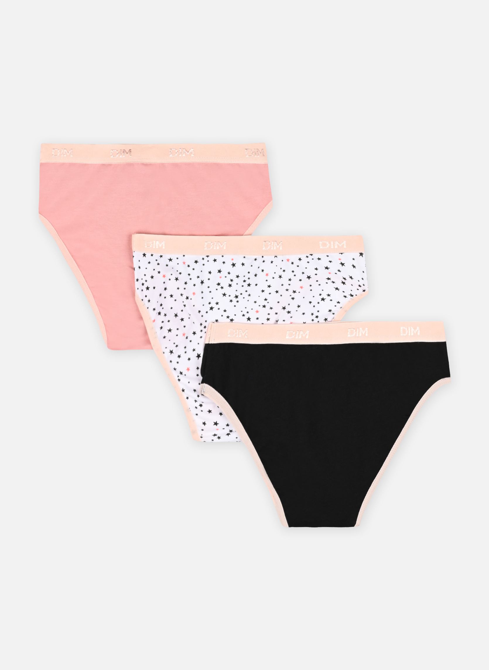 Culottes Slip Les Pockets Fille X3 fille multicolore Dim Culottes Slip Les Pockets Fille X3 fille multicolore STARS NOIR ROSE