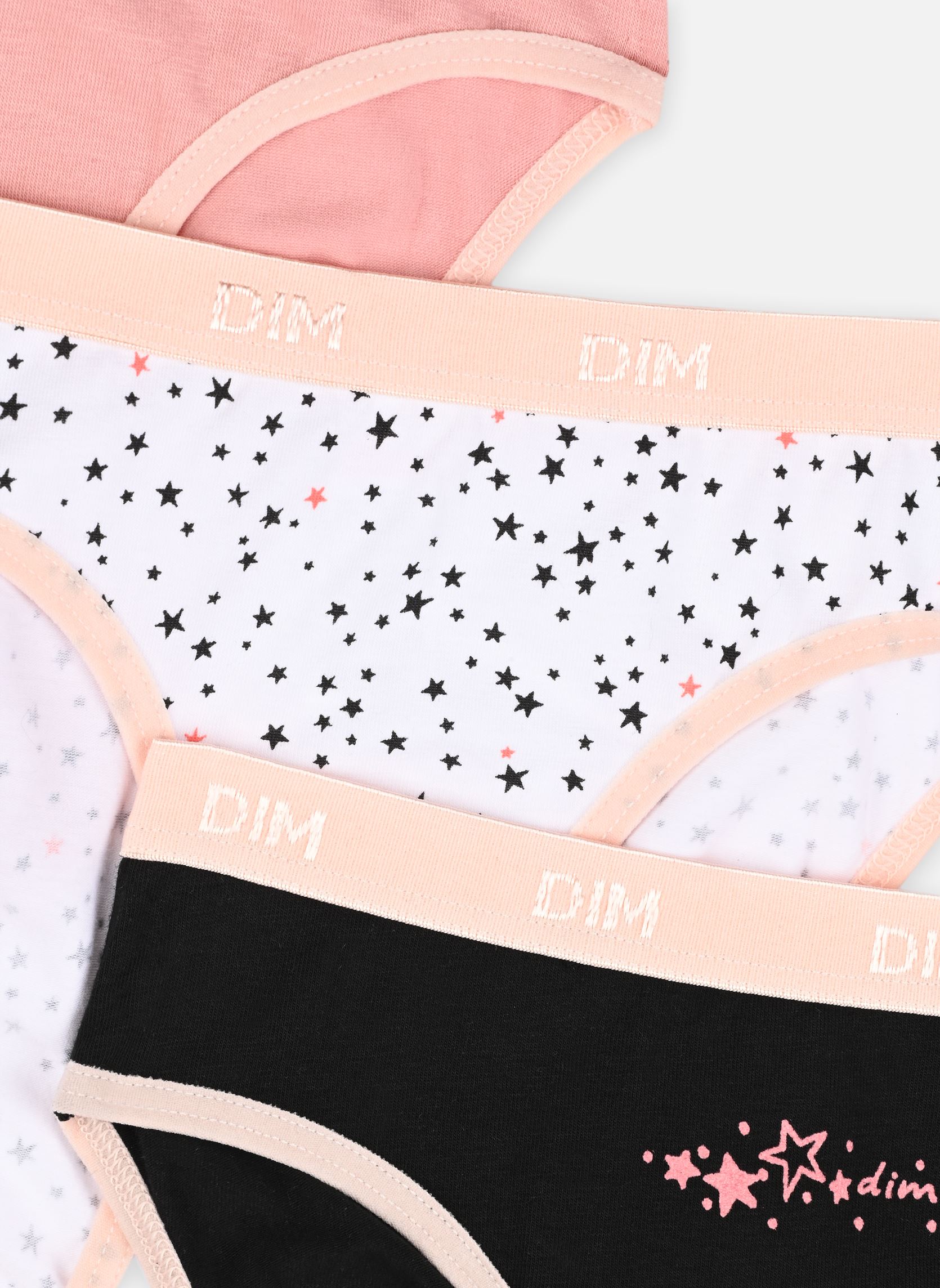 Culottes Slip Les Pockets Fille X3 fille multicolore Dim Culottes Slip Les Pockets Fille X3 fille multicolore STARS NOIR ROSE
