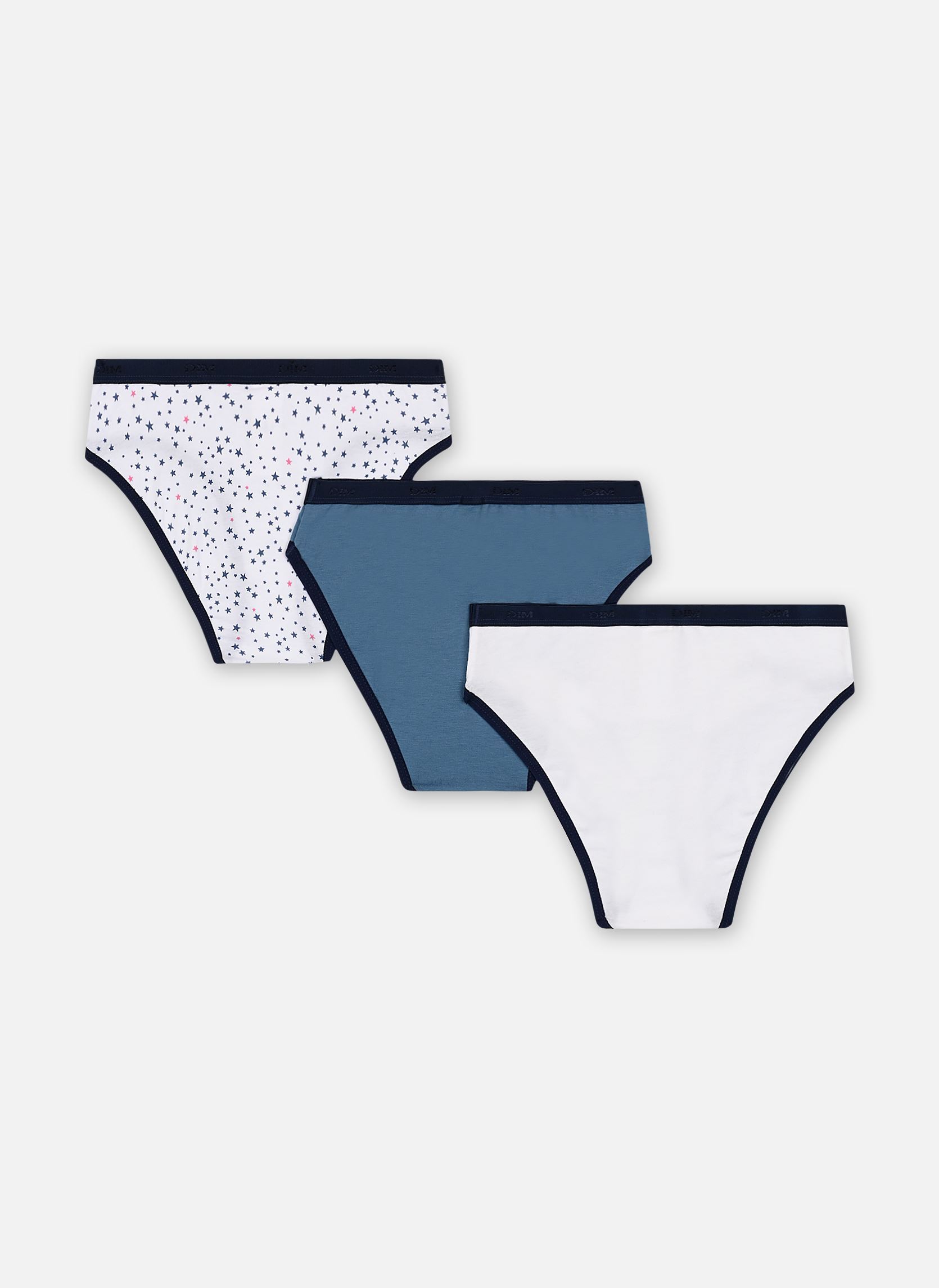 Culottes Slip Les Pockets Fille X3 fille bleu Dim Culottes Slip Les Pockets Fille X3 fille bleu STARS BLANC BLEU