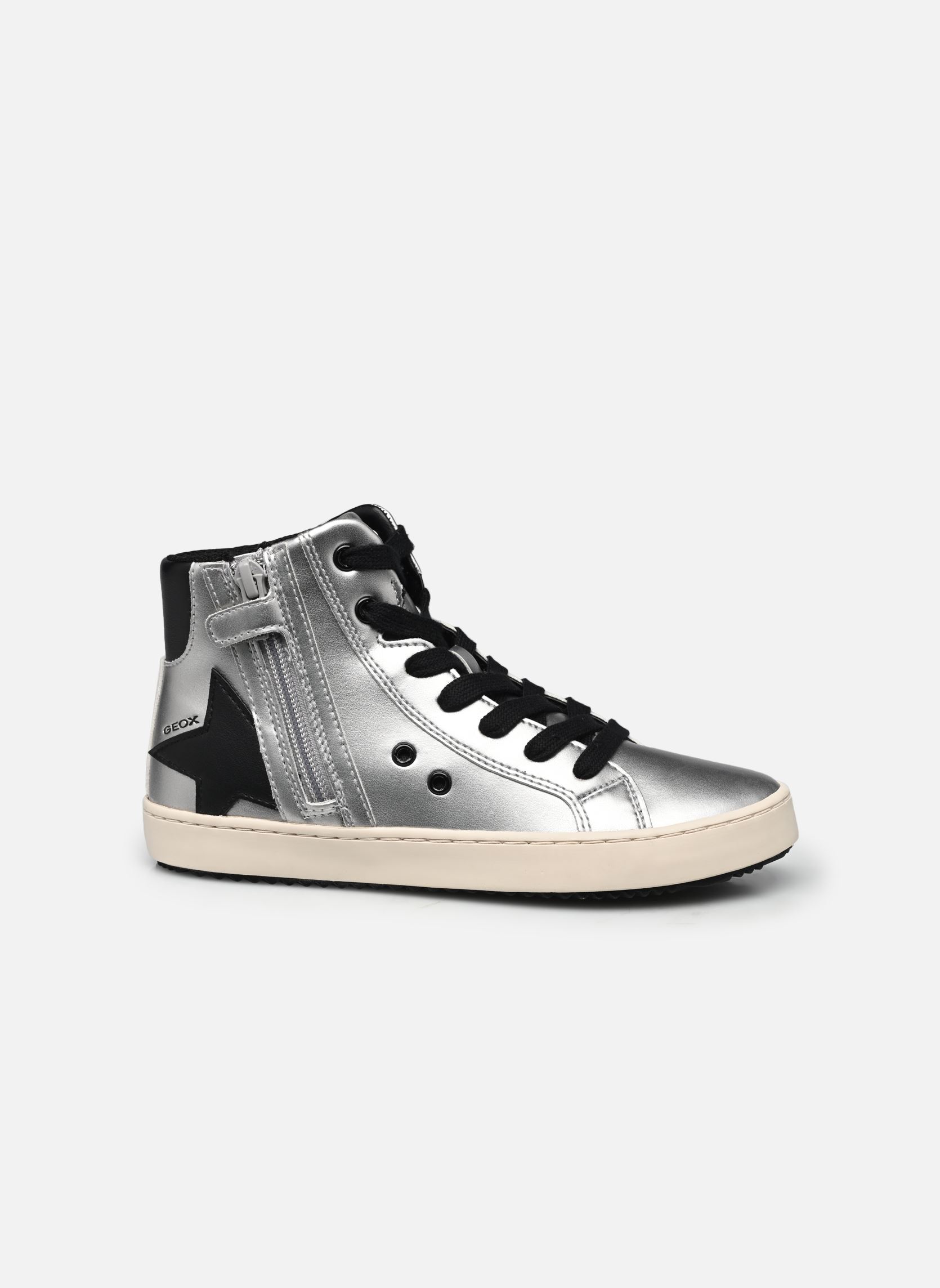 Hoge sneakers J Kalispera Girl A meisjes zilver Geox Hoge sneakers J Kalispera Girl A meisjes zilver DK SILVER/BLACK