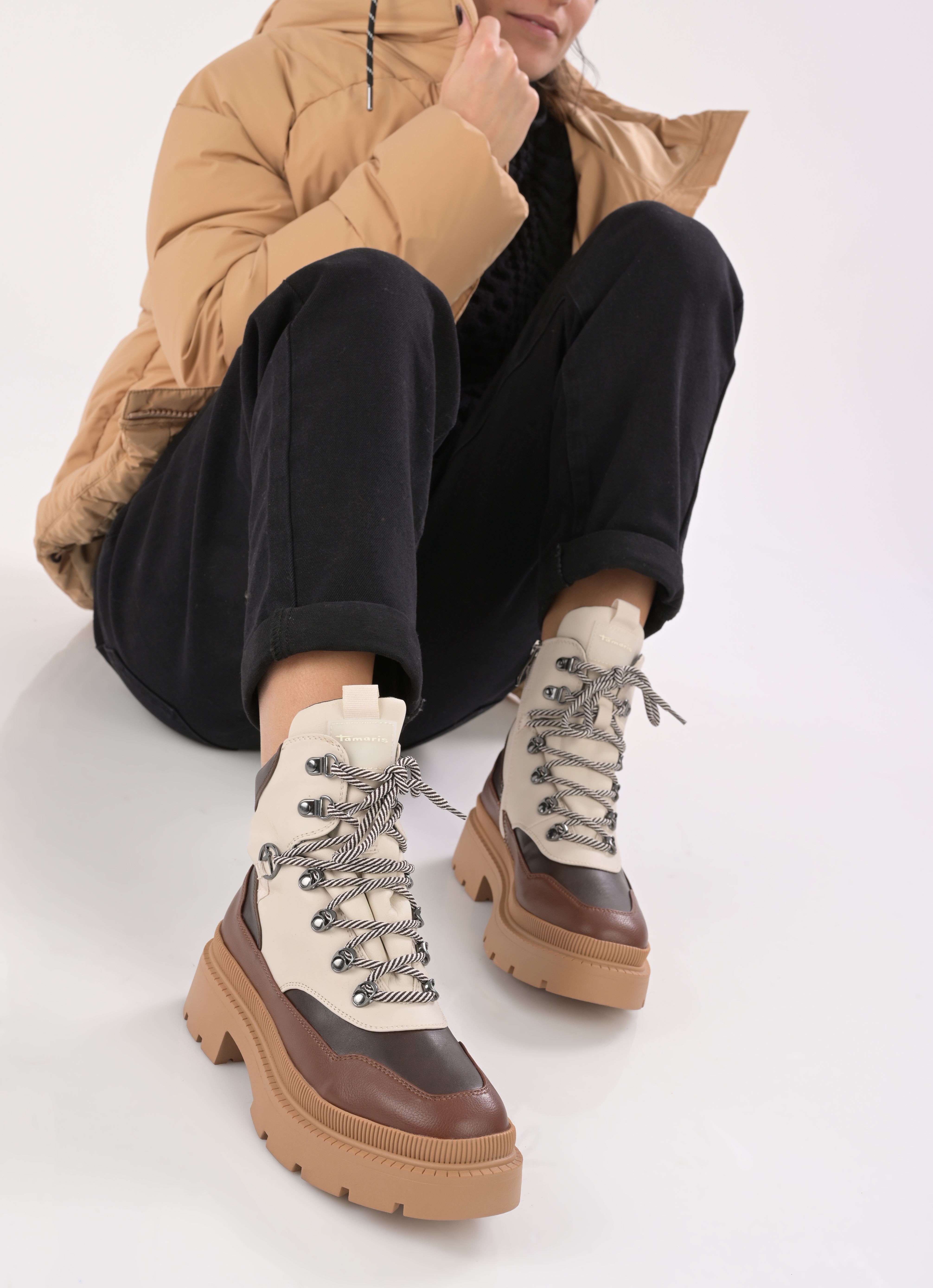 Bottines à lacets 26886-39 femme marron Tamaris Bottines à lacets 26886-39 femme marron BROWN COMB