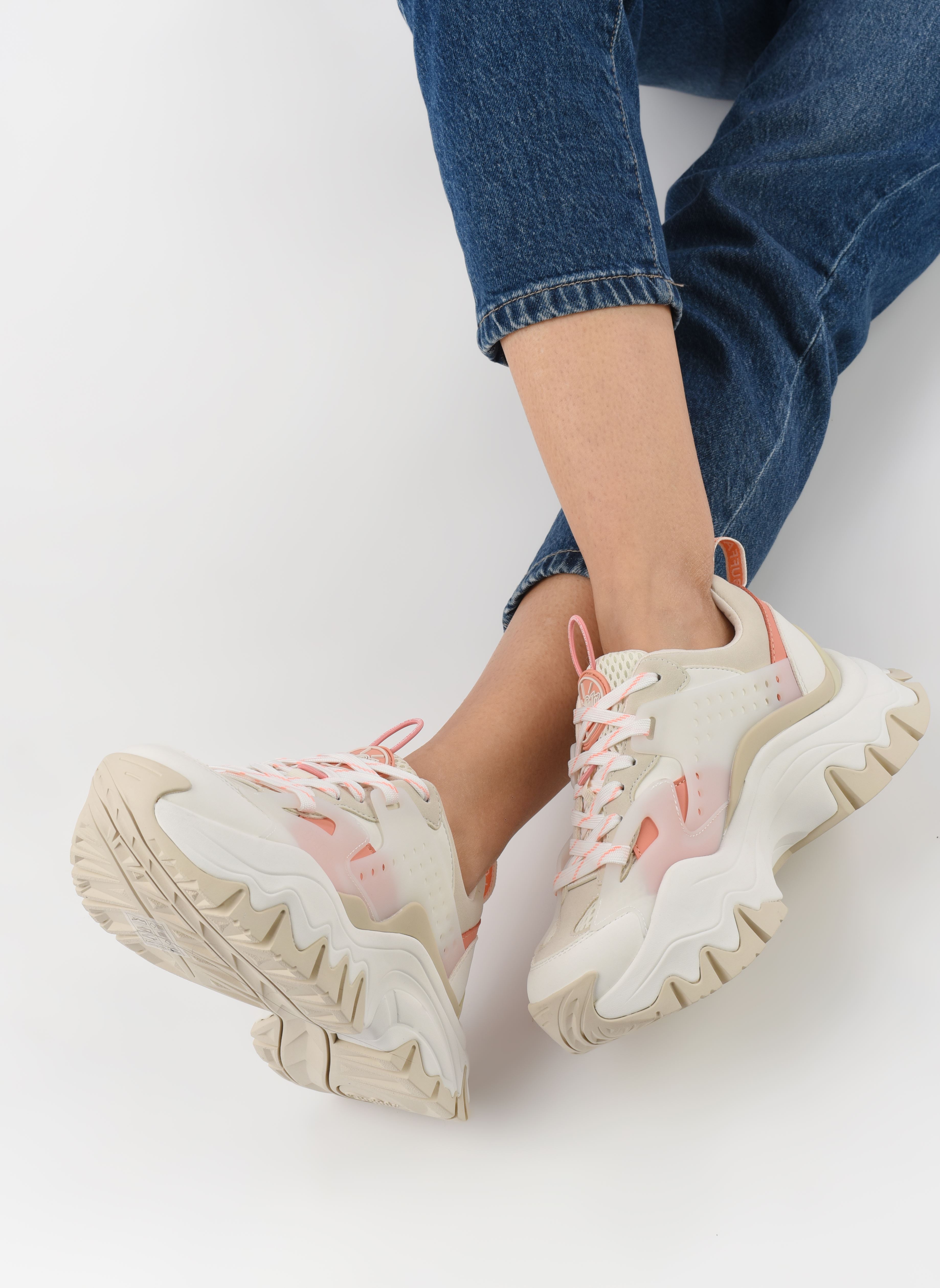 Niedrige Sneaker TRAIL ONE damen beige Buffalo Niedrige Sneaker TRAIL ONE damen beige Beige / Orange