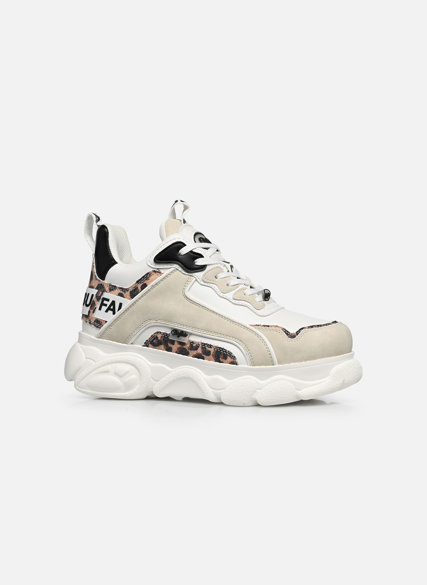 Niedrige Sneaker CLD CHAI damen weiß Buffalo Niedrige Sneaker CLD CHAI damen weiß WHITE/BEIGE/LEO