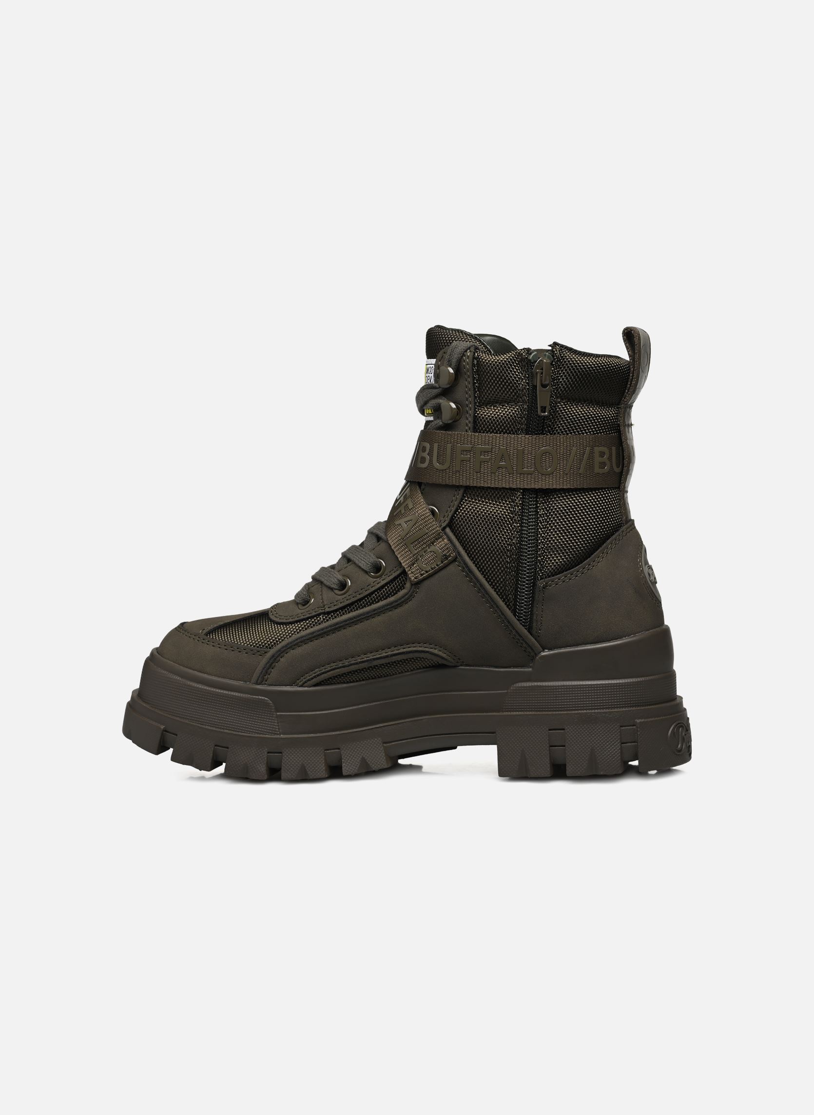 Bottines à lacets ASPHA COM1 femme vert Buffalo Bottines à lacets ASPHA COM1 femme vert khaki
