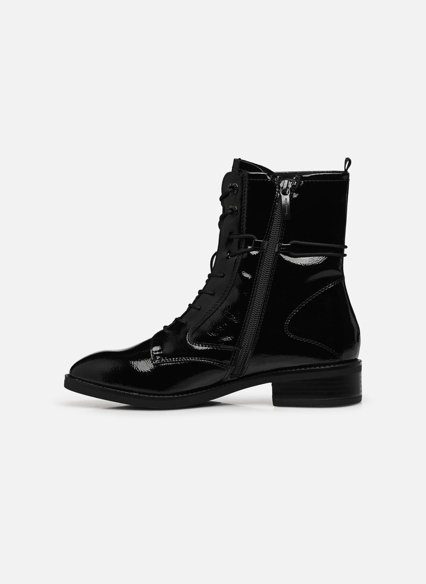 Geschnürte Stiefeletten 25004-29 damen schwarz Tamaris Geschnürte Stiefeletten 25004-29 damen schwarz BLACK PATENT