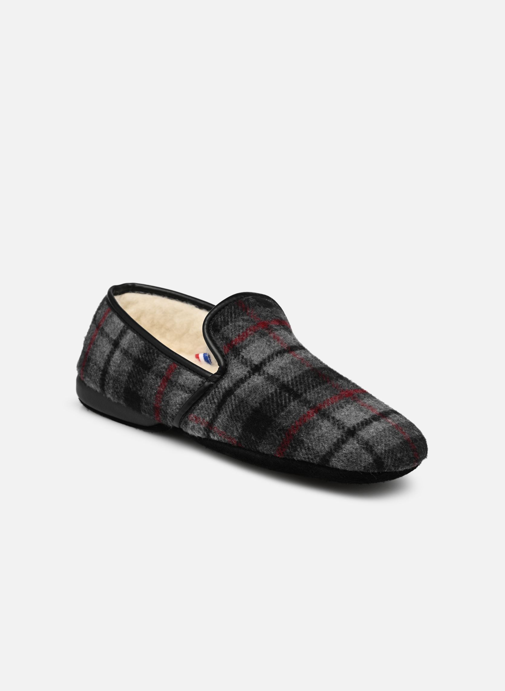 Hausschuhe Louis herren grau Erel Hausschuhe Louis herren grau CARREAUX GRIS ROUGE