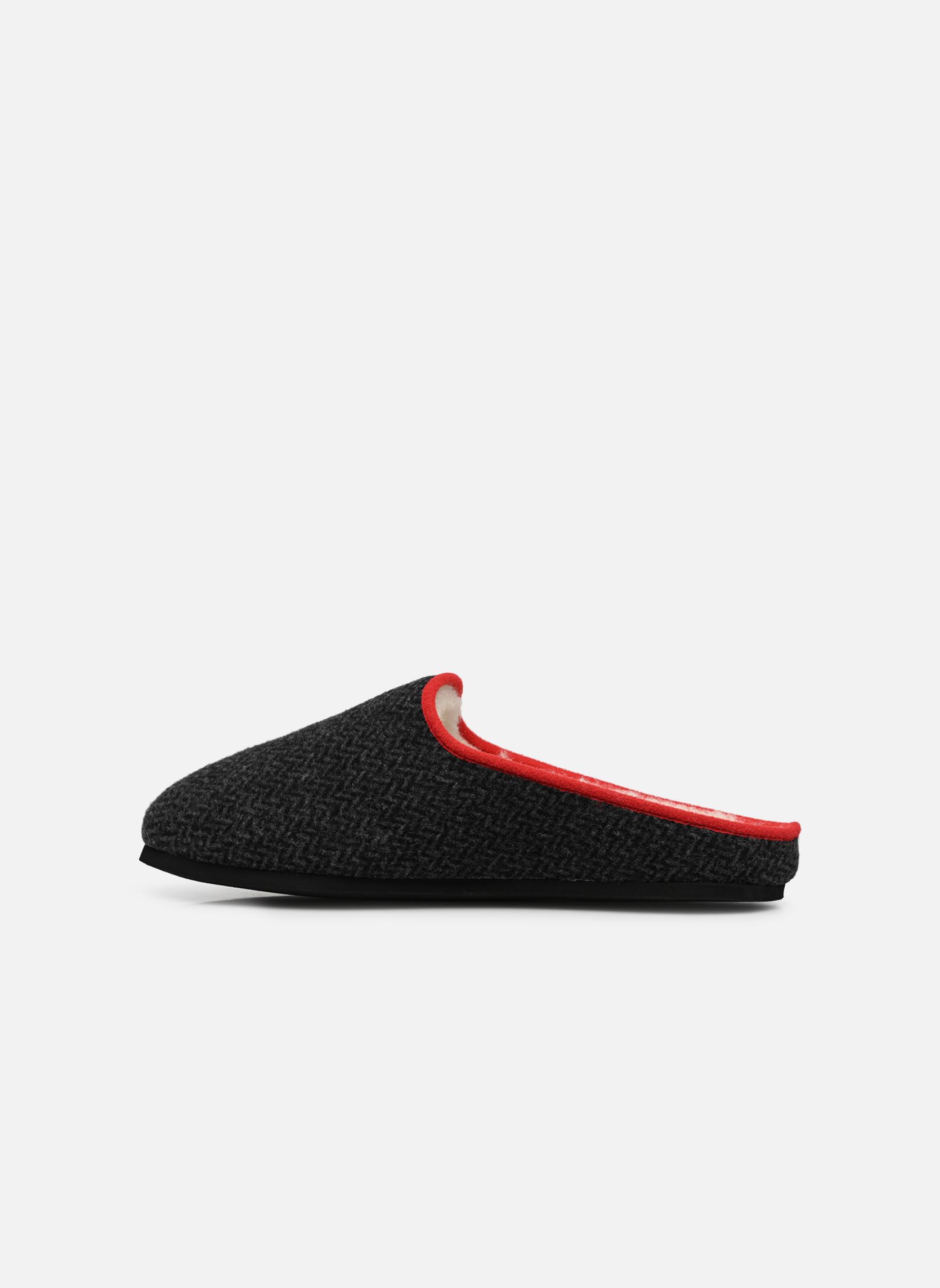 Pantoffels Sacha heren grijs Erel Pantoffels Sacha heren grijs CHEVRON GRIS BORDURE ROUGE