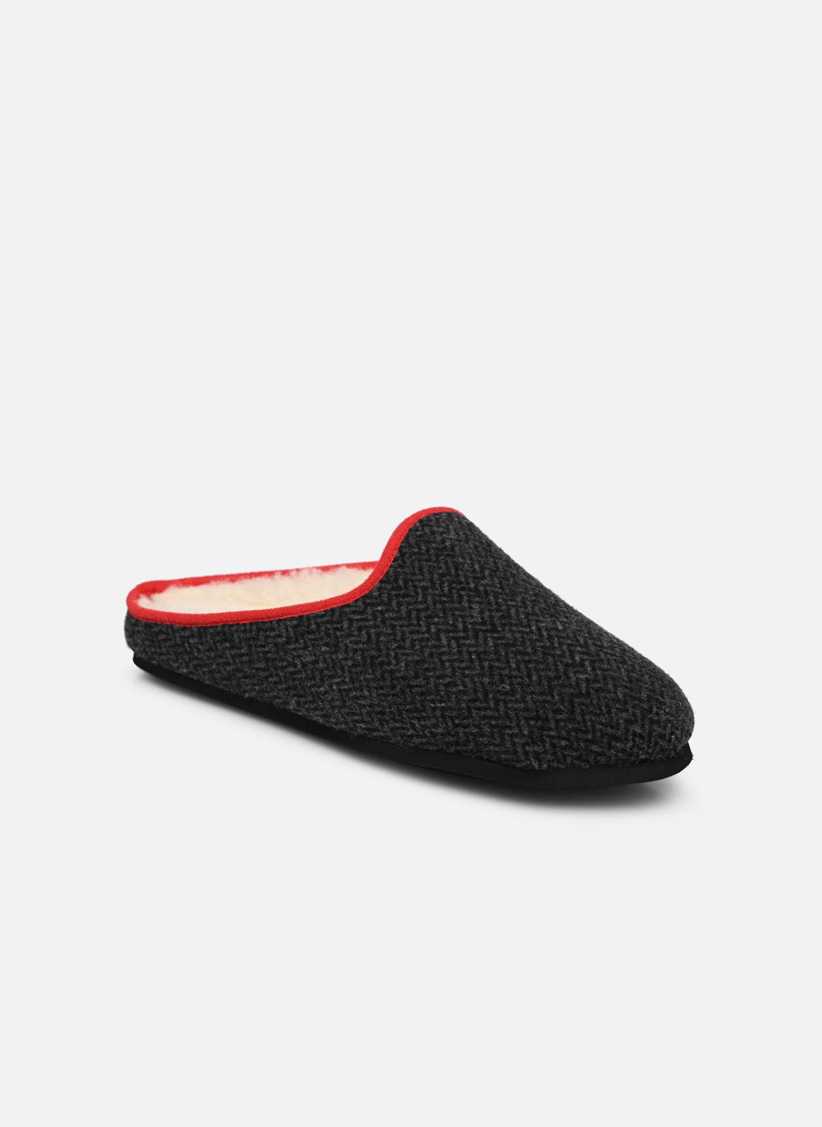 Pantoffels Sacha heren grijs Erel Pantoffels Sacha heren grijs CHEVRON GRIS BORDURE ROUGE