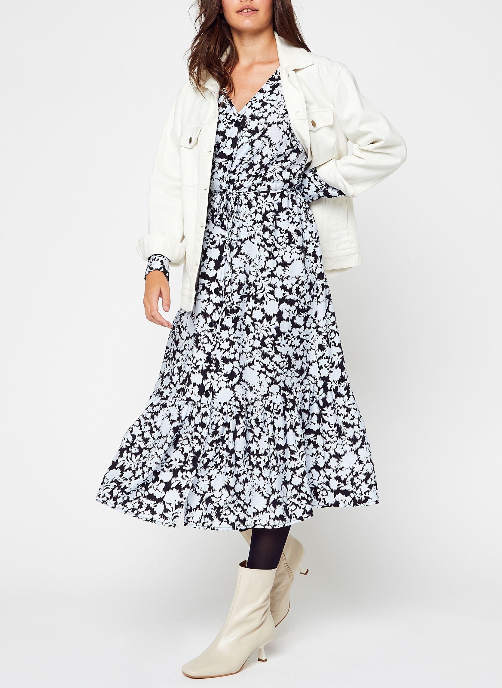 Robes Della Ladonna Dress AOP femme bleu MOSS COPENHAGEN Robes Della Ladonna Dress AOP femme bleu ARCTIC ICE FLWR