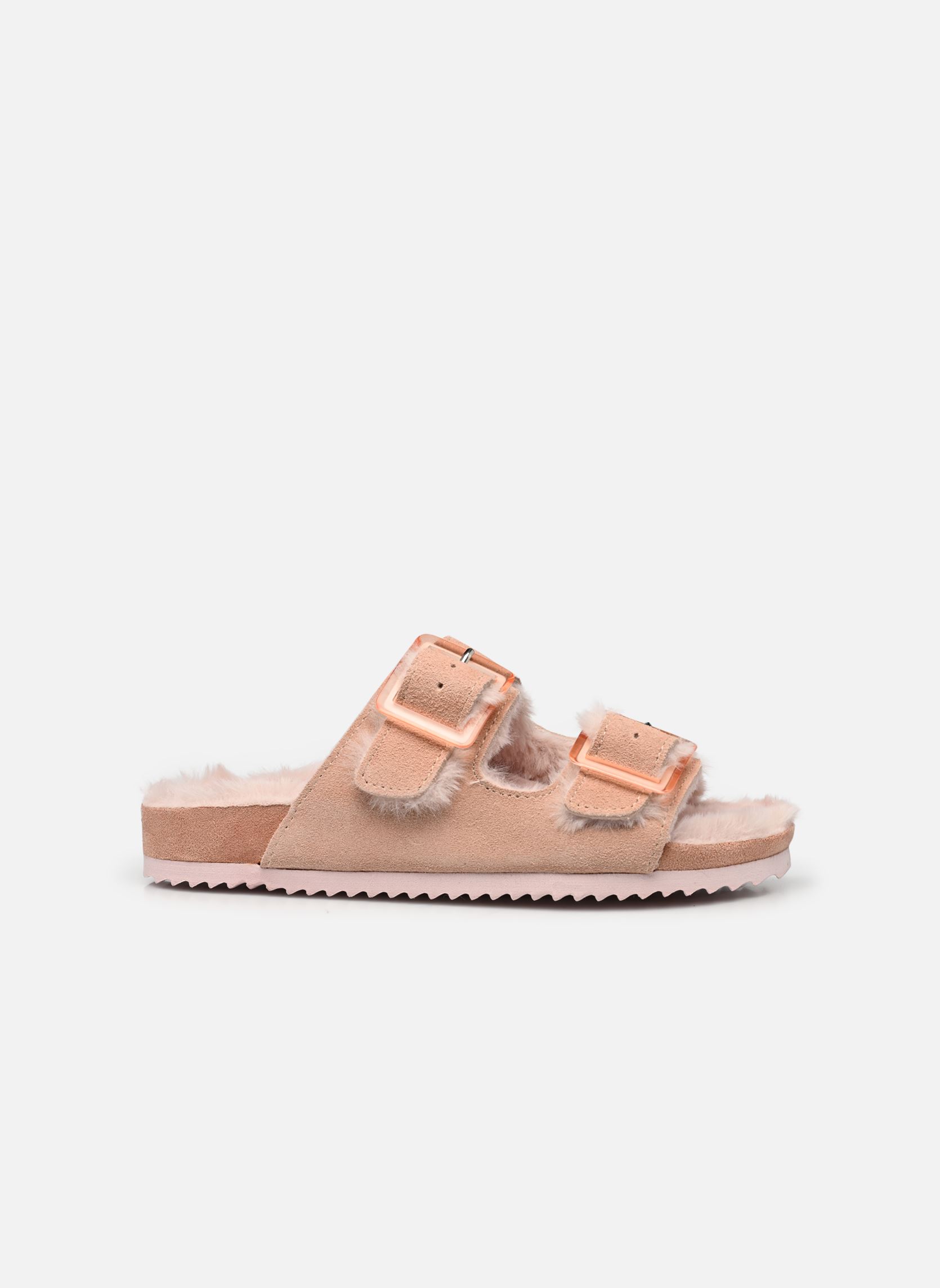 Chaussons Suede furry bio 2 buckles femme rose Colors of California Chaussons Suede furry bio 2 buckles femme rose NEW PINK