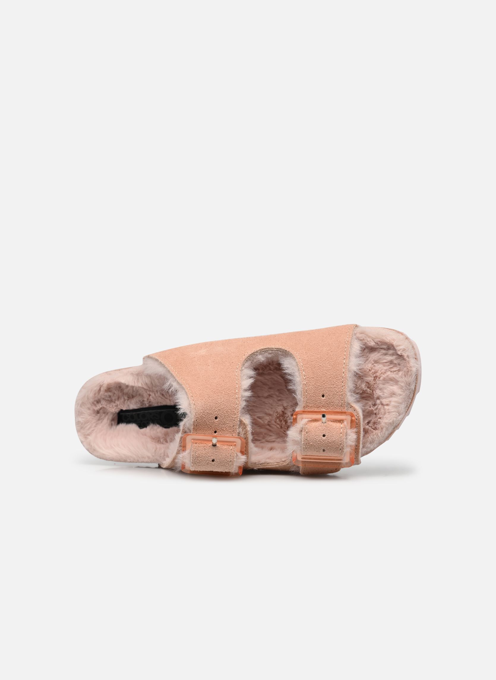 Chaussons Suede furry bio 2 buckles femme rose Colors of California Chaussons Suede furry bio 2 buckles femme rose NEW PINK