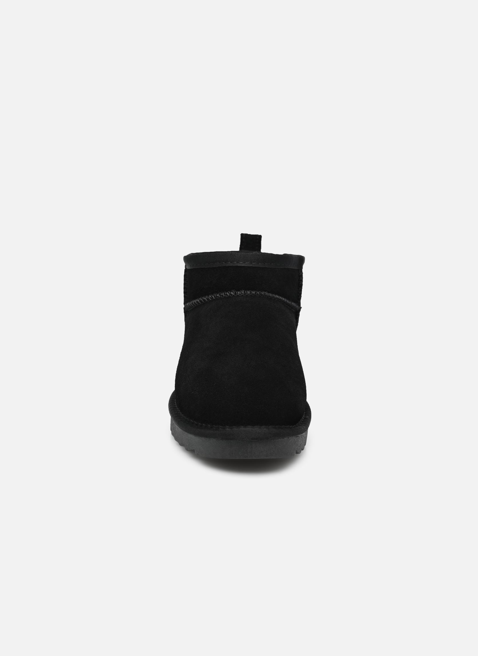 Gevoerde enkellaarsjes Short Winter boot in suede dames zwart Colors of California Gevoerde enkellaarsjes Short Winter boot in suede dames zwart BLACK