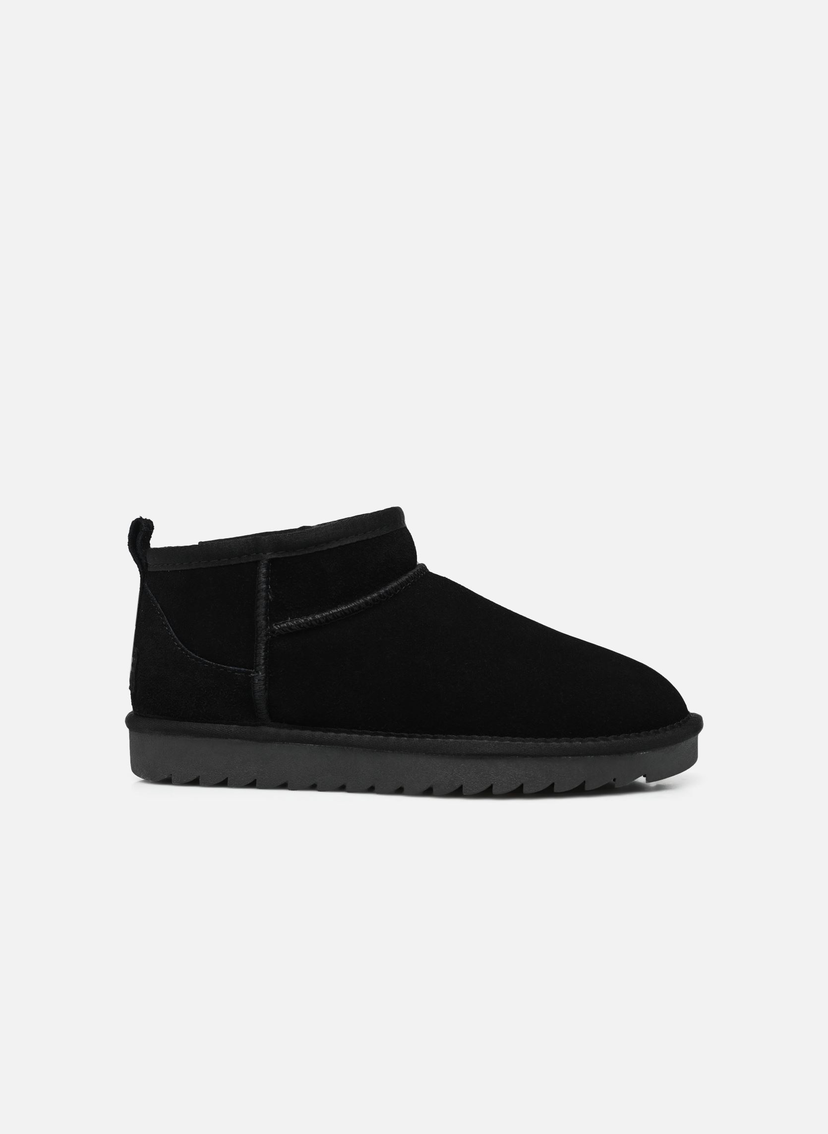 Gevoerde enkellaarsjes Short Winter boot in suede dames zwart Colors of California Gevoerde enkellaarsjes Short Winter boot in suede dames zwart BLACK