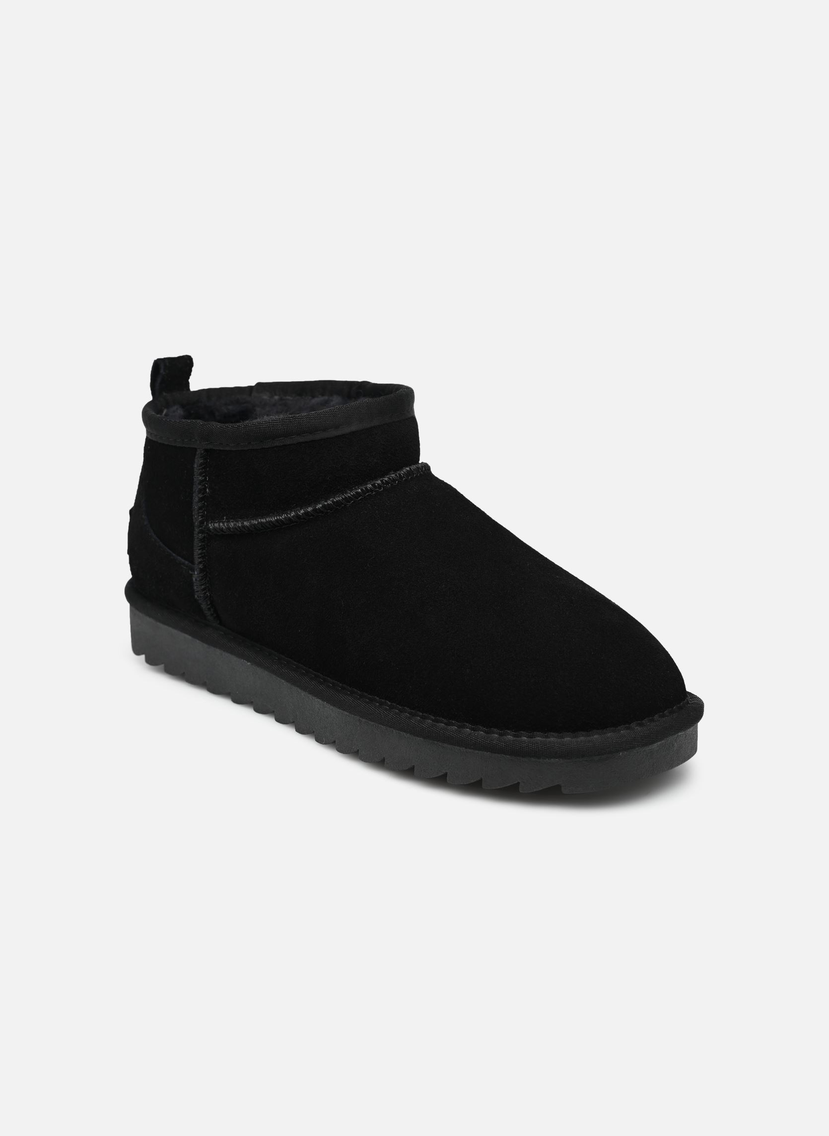 Gevoerde enkellaarsjes Short Winter boot in suede dames zwart Colors of California Gevoerde enkellaarsjes Short Winter boot in suede dames zwart BLACK