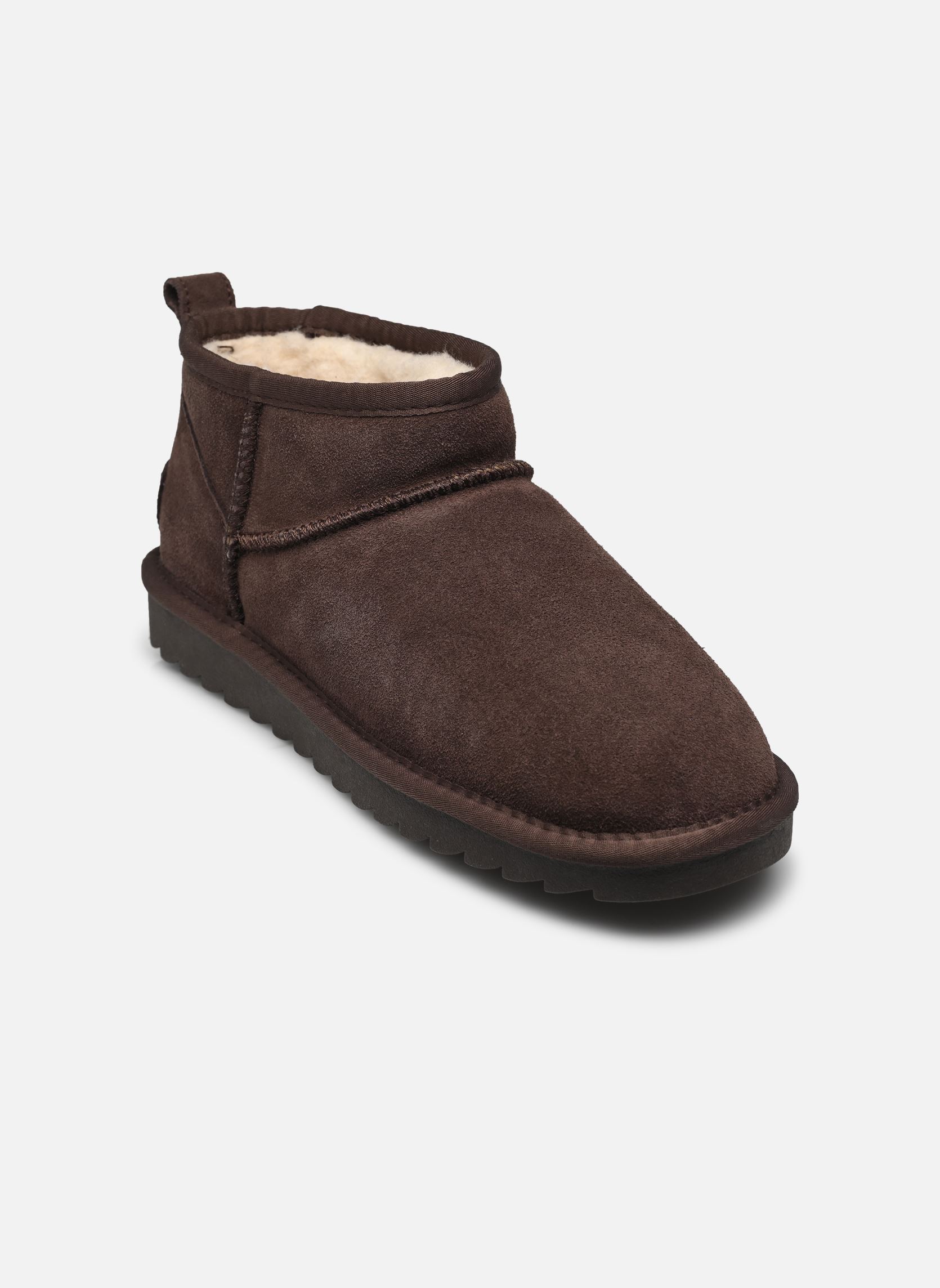 Gevoerde enkellaarsjes Short Winter boot in suede dames bruin Colors of California Gevoerde enkellaarsjes Short Winter boot in suede dames bruin MOKA