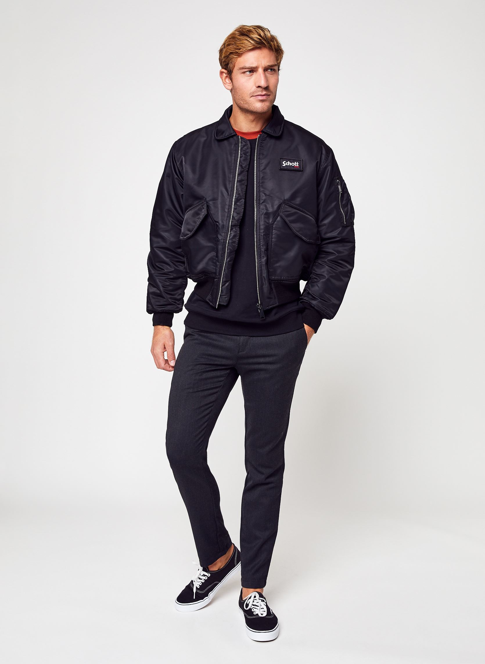 Blousons Blouson Cwu Original Oversize homme noir Schott Blousons Blouson Cwu Original Oversize homme noir BLACK