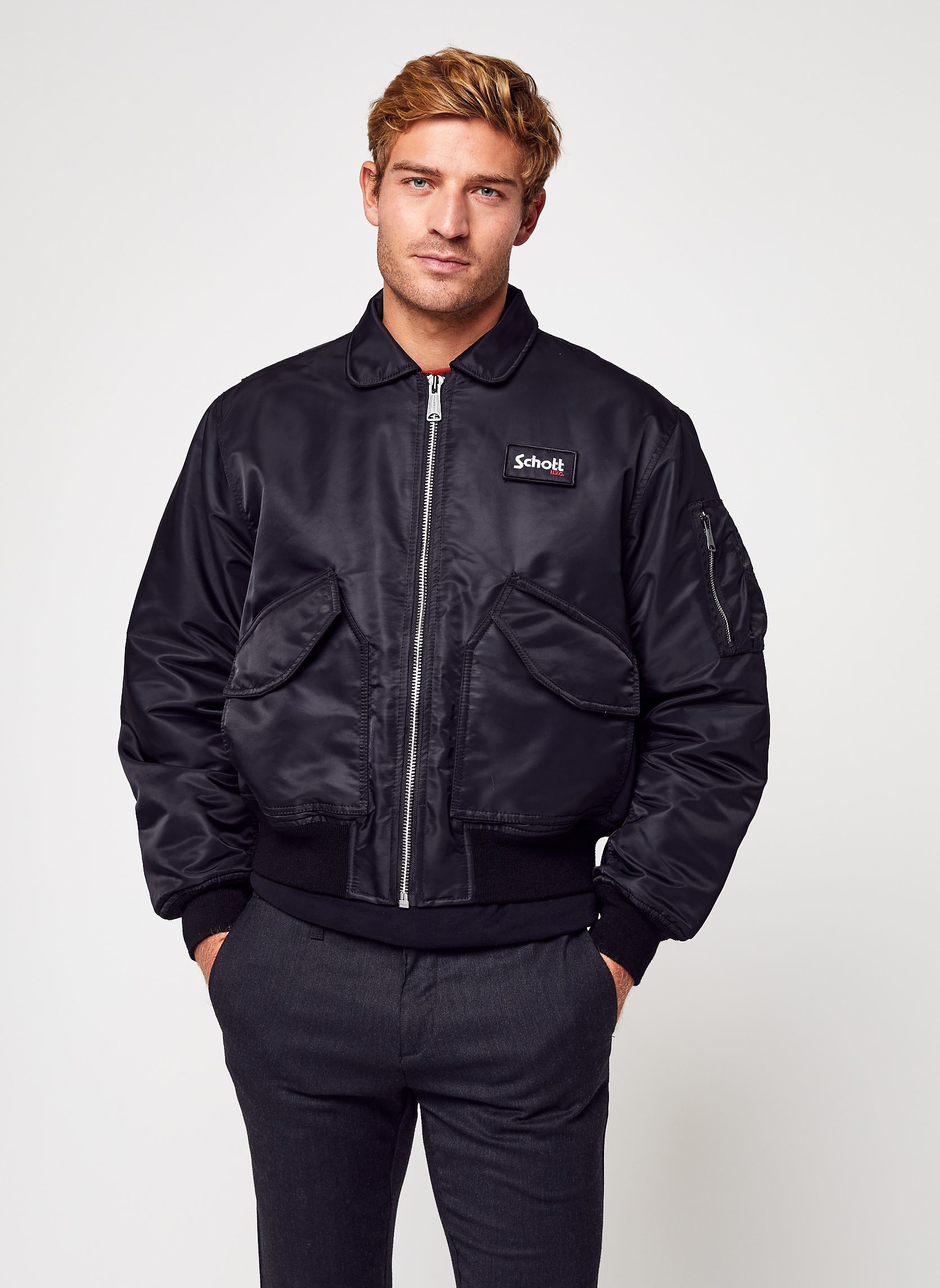 Blousons Blouson Cwu Original Oversize homme noir Schott Blousons Blouson Cwu Original Oversize homme noir BLACK