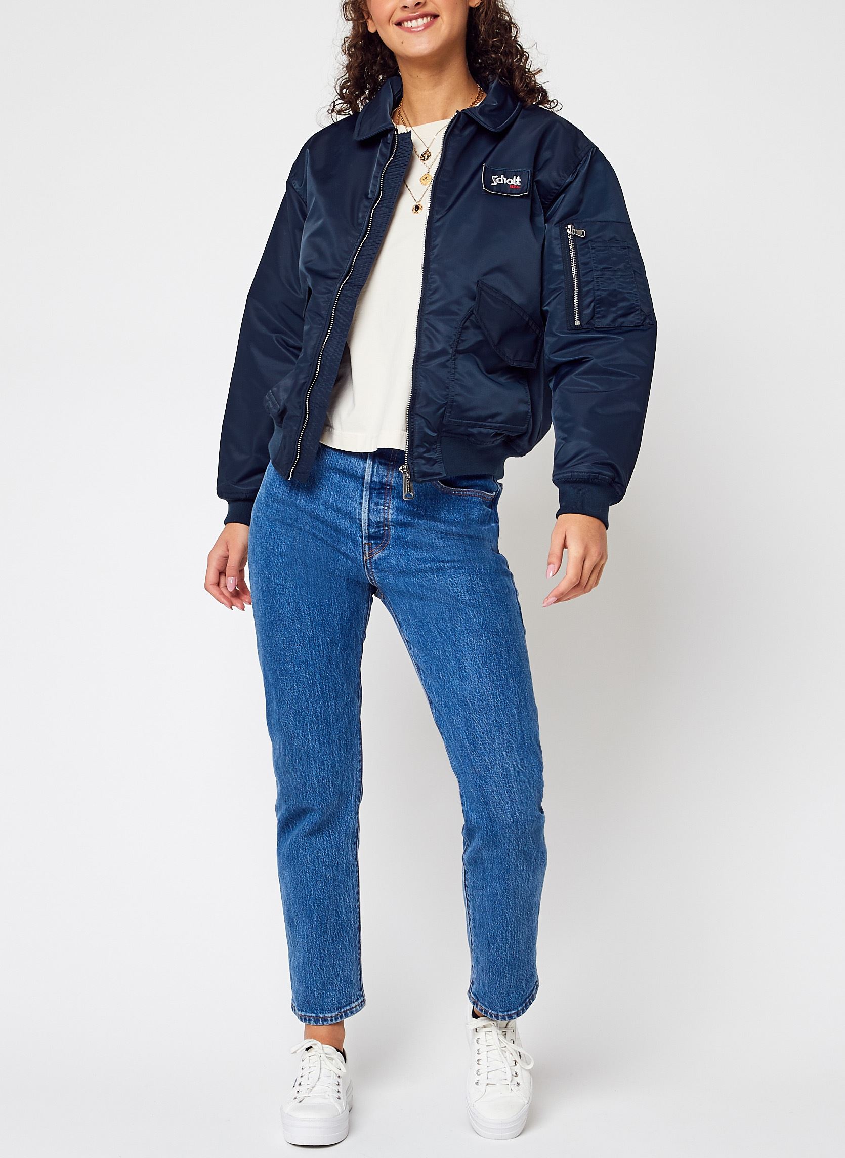 Blousons Bomber Cwu Femme-DANWRS femme bleu Schott Blousons Bomber Cwu Femme-DANWRS femme bleu NAVY