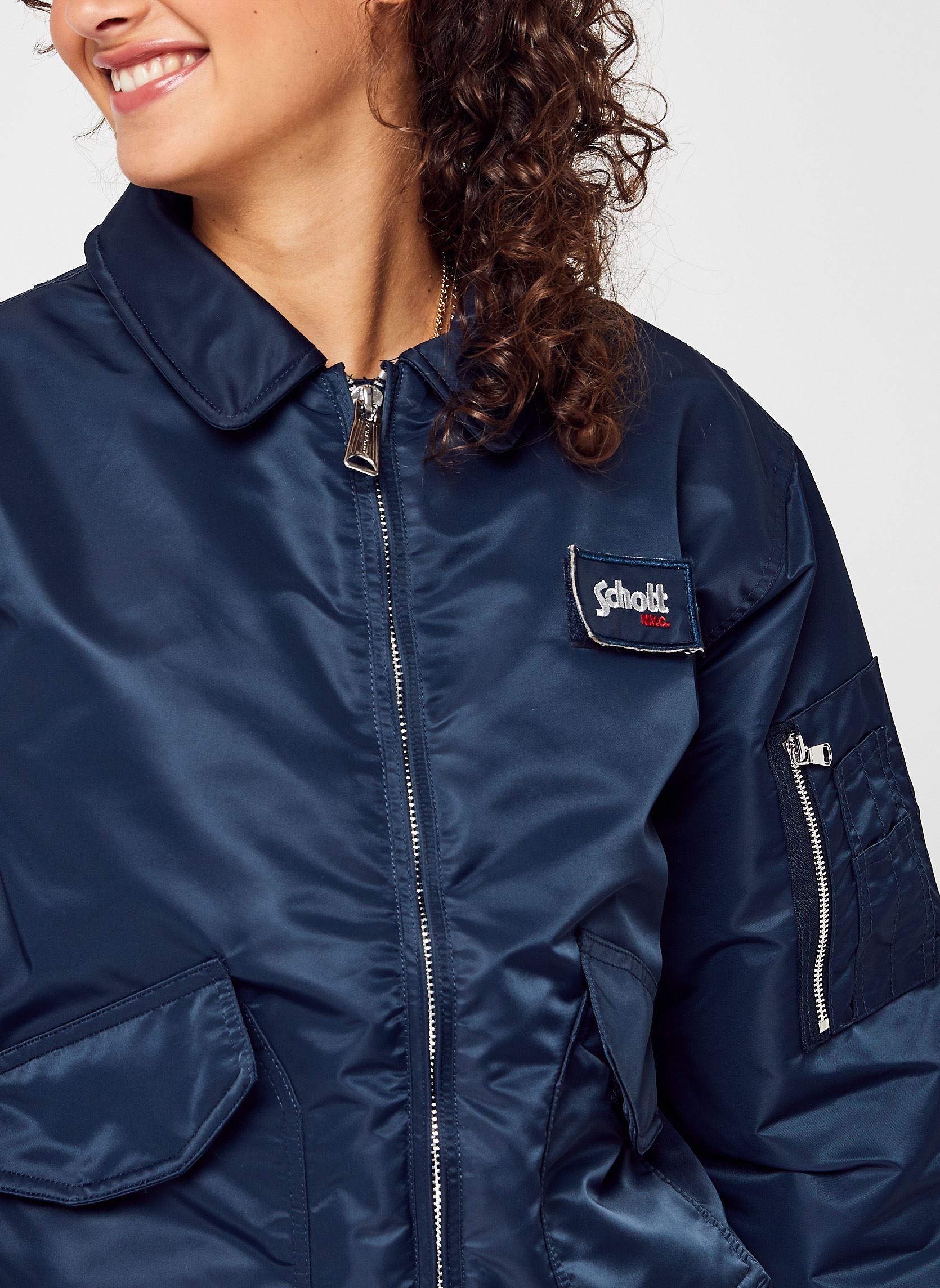 Blousons Bomber Cwu Femme-DANWRS femme bleu Schott Blousons Bomber Cwu Femme-DANWRS femme bleu NAVY