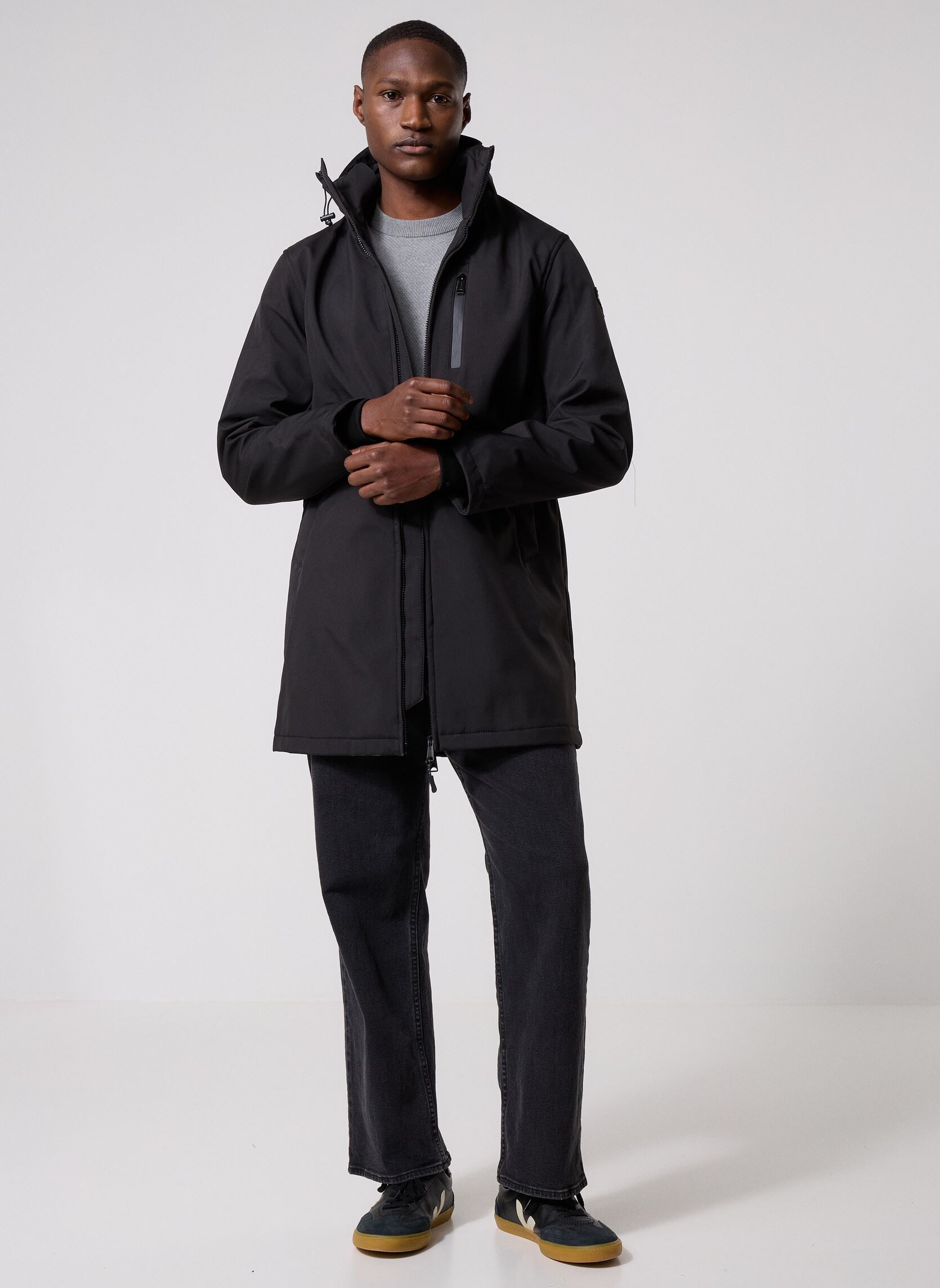 Manteaux classiques Blouson long Kalvin homme noir Schott Manteaux classiques Blouson long Kalvin homme noir BLACK