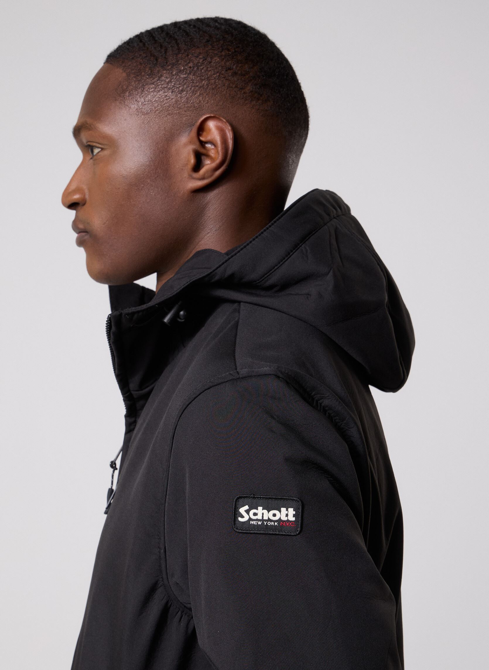 Manteaux classiques Blouson long Kalvin homme noir Schott Manteaux classiques Blouson long Kalvin homme noir BLACK