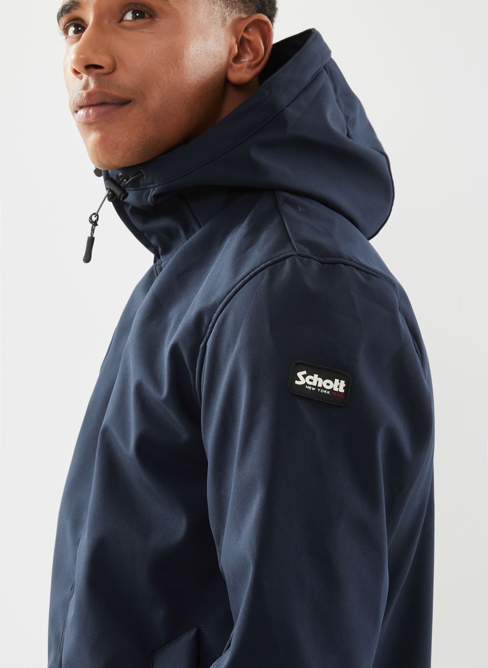 Manteaux classiques Blouson long Kalvin homme bleu Schott Manteaux classiques Blouson long Kalvin homme bleu NAVY