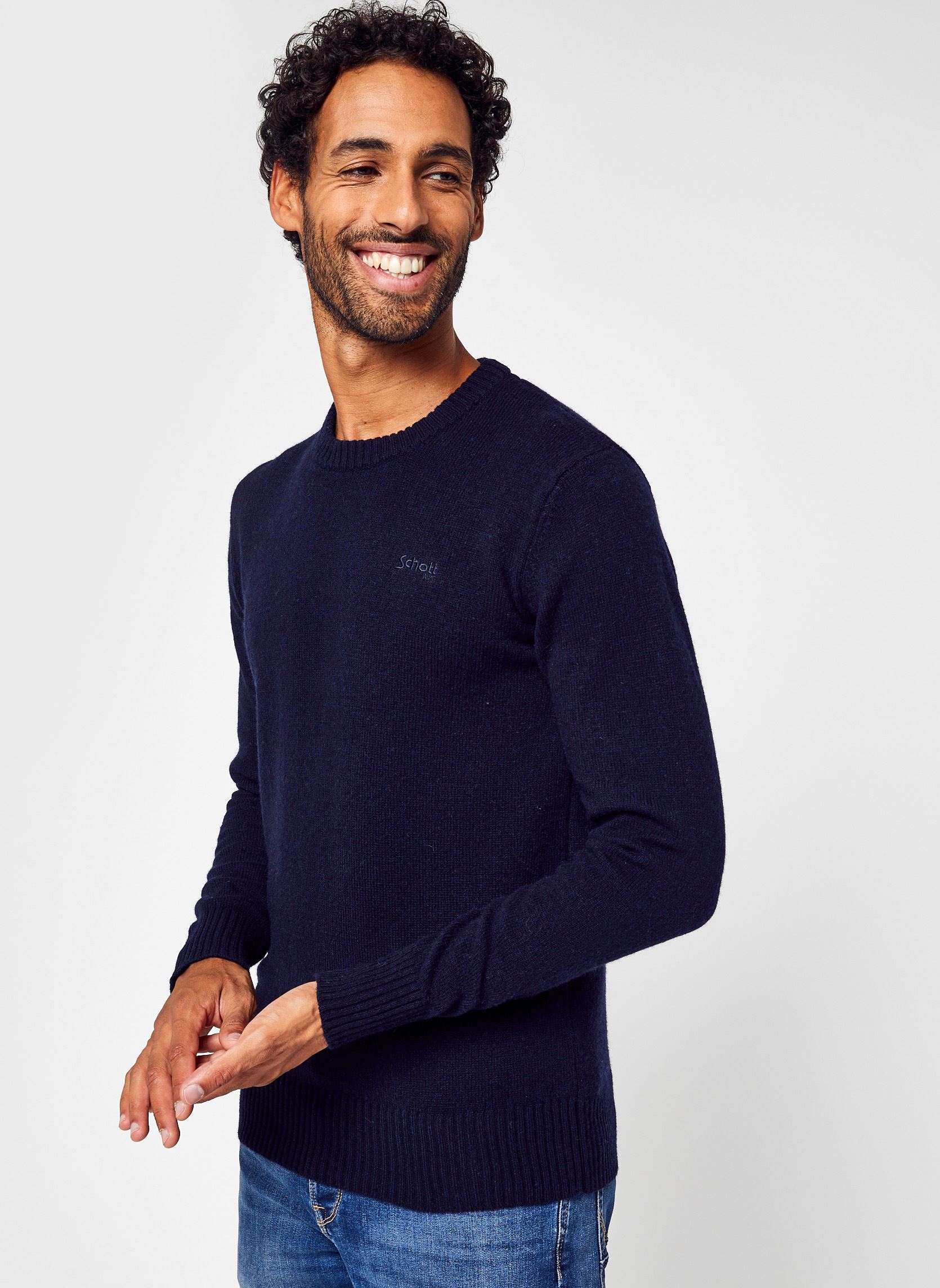Pulls Pull Pllance 1 homme bleu Schott Pulls Pull Pllance 1 homme bleu NAVY