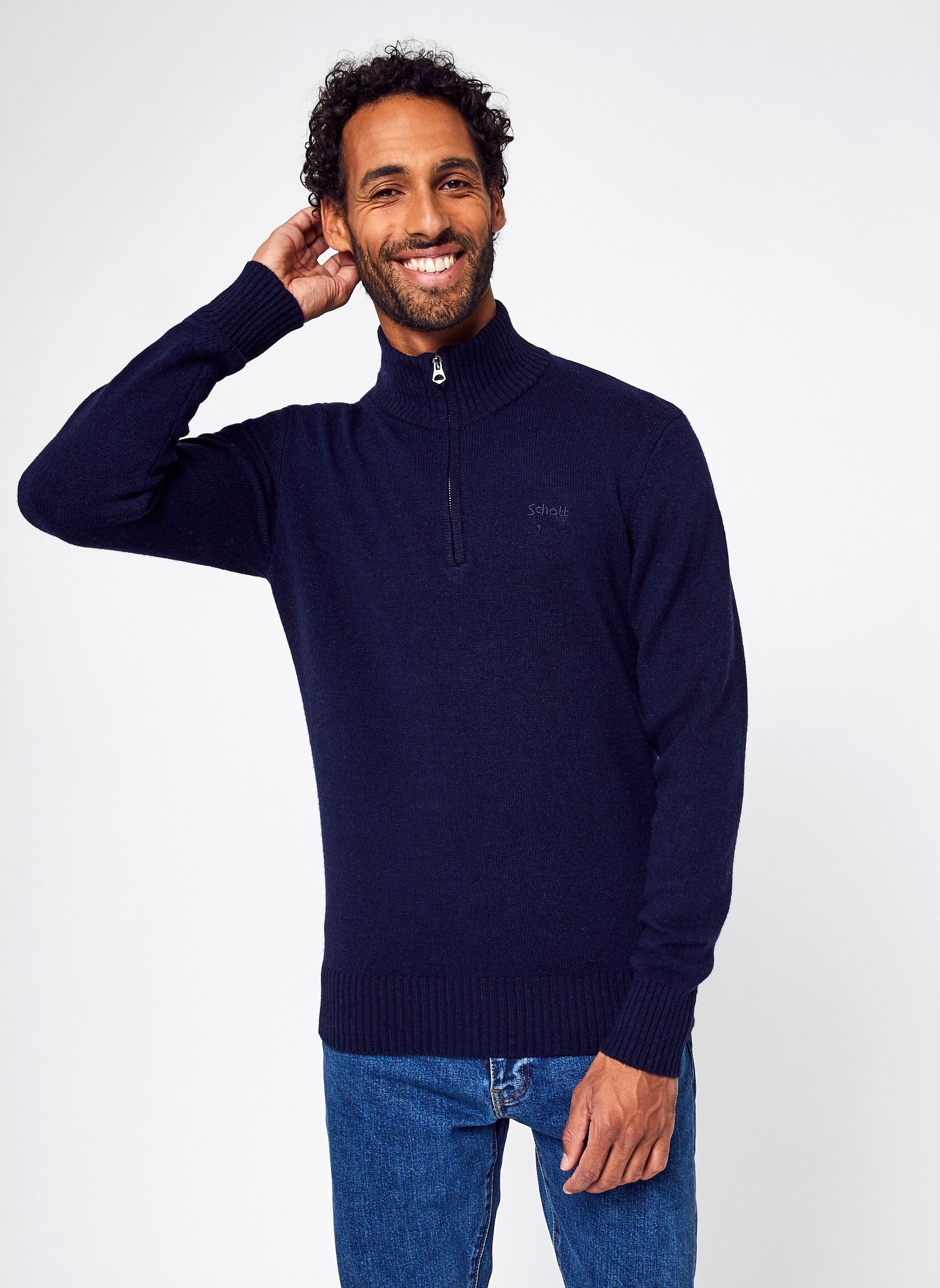 Pulls Pull Pllance 2 homme bleu Schott Pulls Pull Pllance 2 homme bleu NAVY