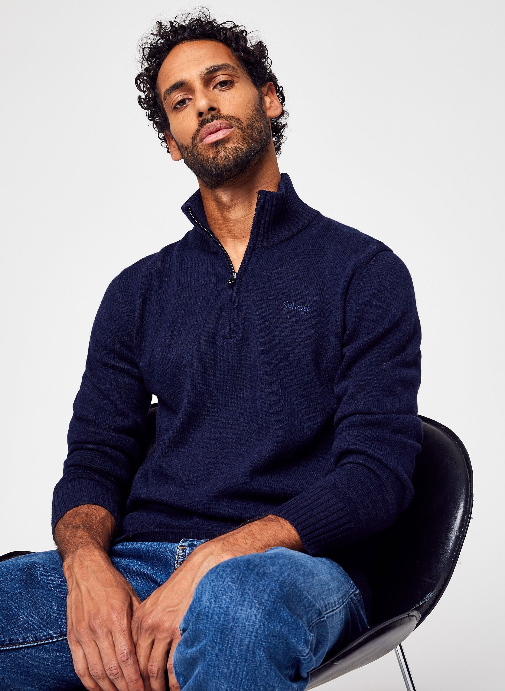 Pull Schott Pullover PLLANCE2 Strickpullover Troyer EU - vue 2