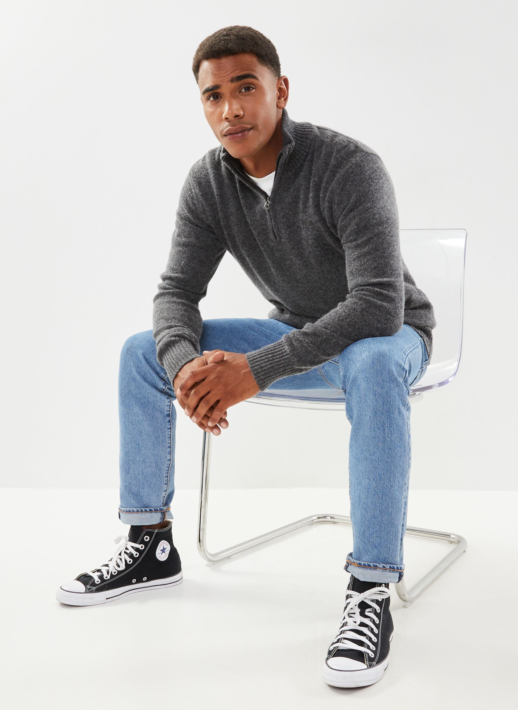 Pulls Pull Pllance 2 homme gris Schott Pulls Pull Pllance 2 homme gris ANTHRACITE