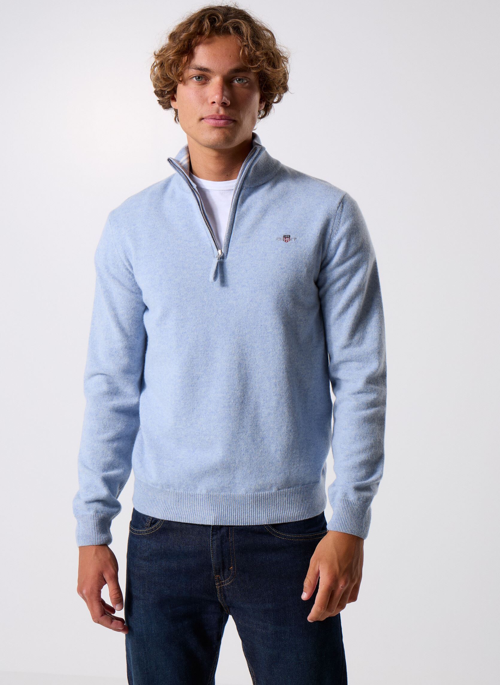 Sweat shirt Gant SUPERFINE LAMBSWOOL HALF ZIP EU - vue 7
