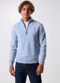 Pulls Superfine Lambswool Half Zip homme bleu
