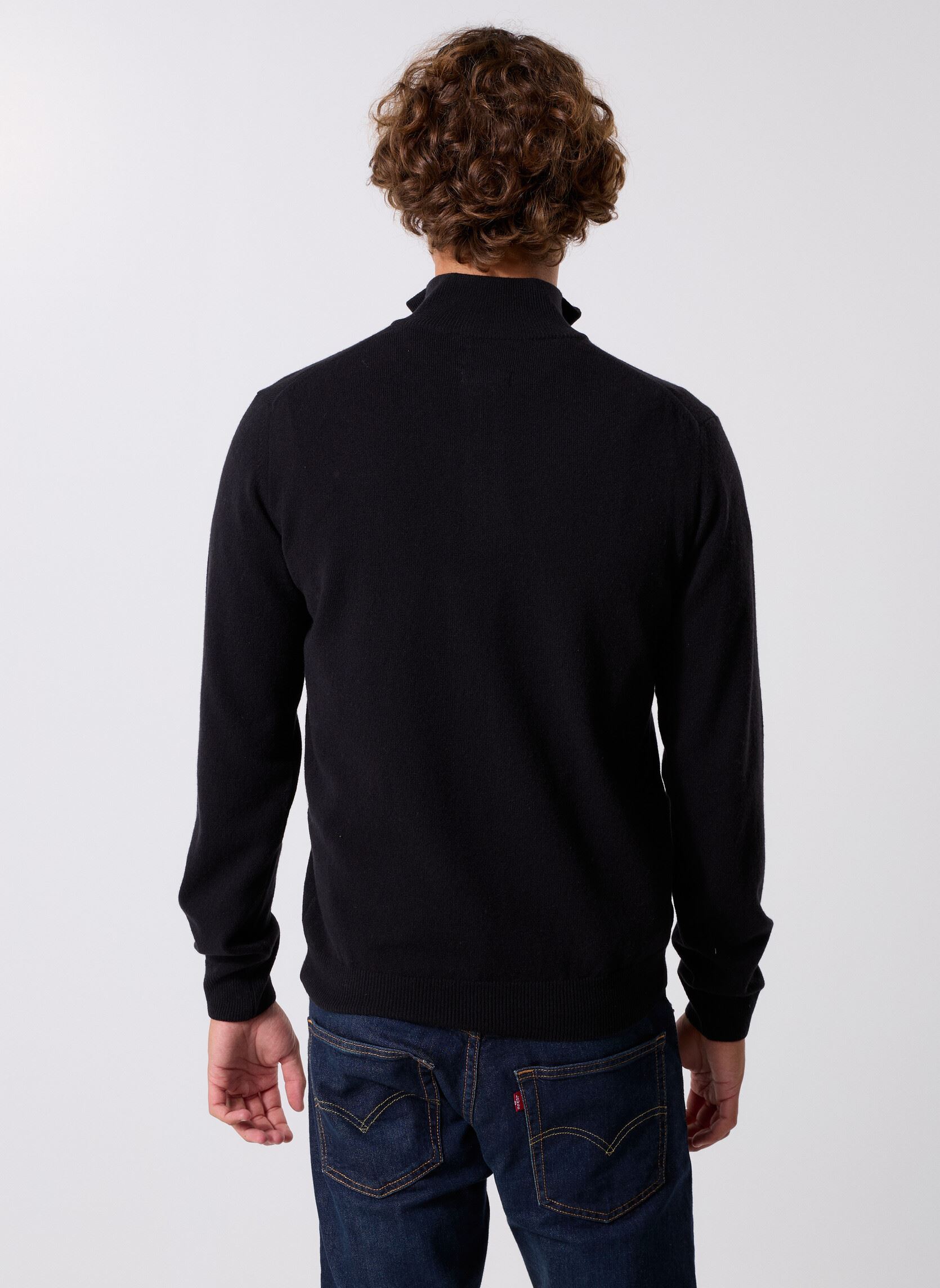 Truien Superfine Lambswool Half Zip heren zwart GANT Truien Superfine Lambswool Half Zip heren zwart BLACK