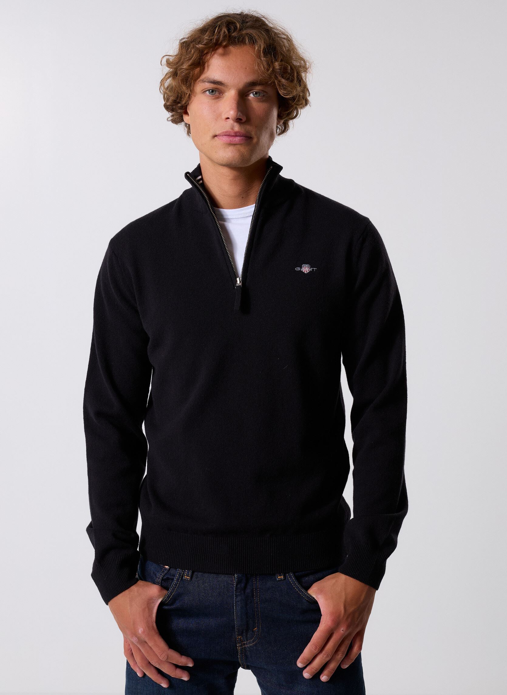 Sweat shirt Gant SUPERFINE LAMBSWOOL HALF ZIP EU - vue 10